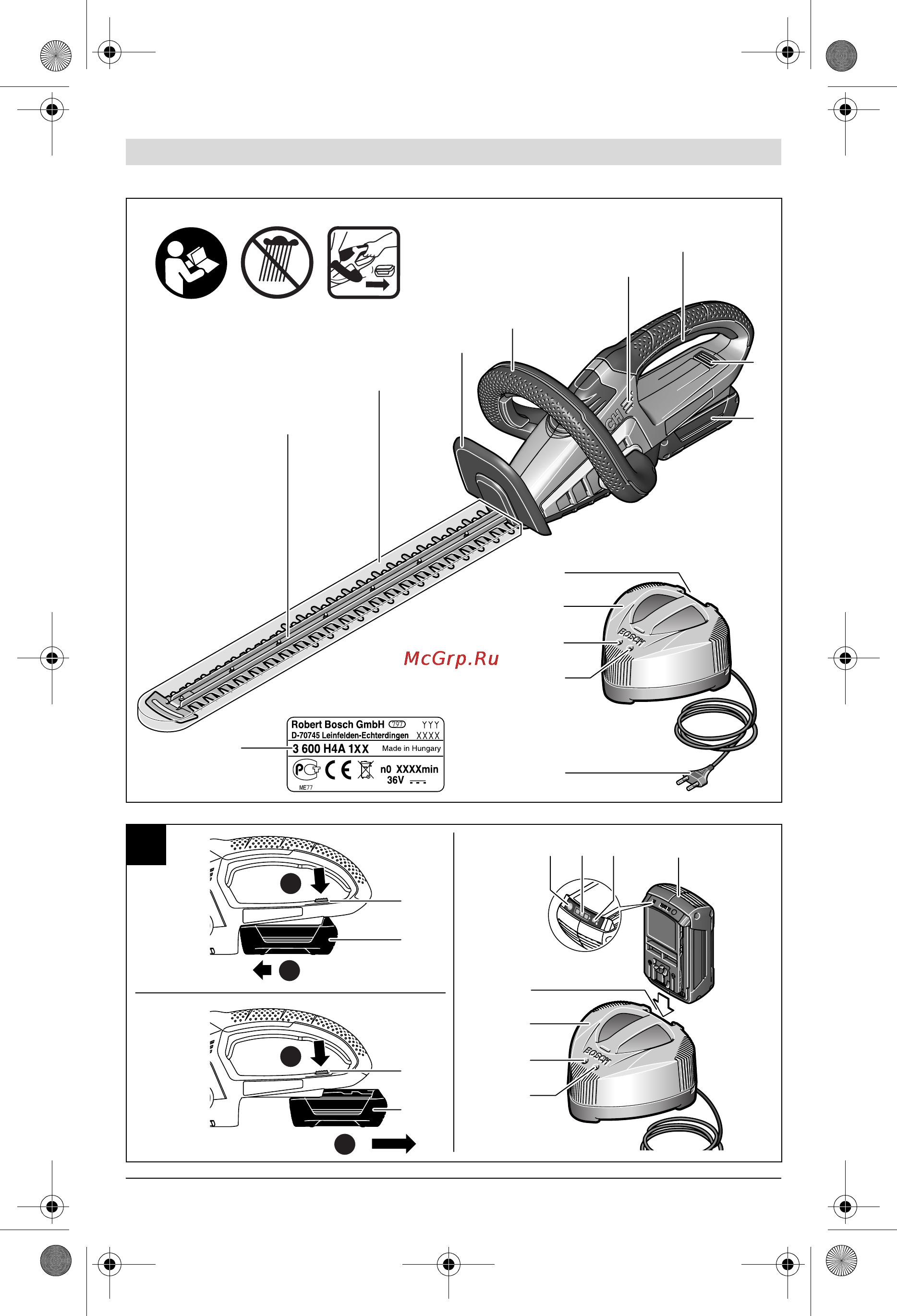 Bosch AHS 54-20 LI Инструкция по эксплуатации онлайн [4/185] 120112