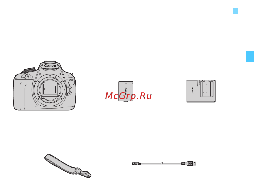 Canon EOS 1200D 18-55DC Kit Black [3/342] Контрольный список комплекта поставки