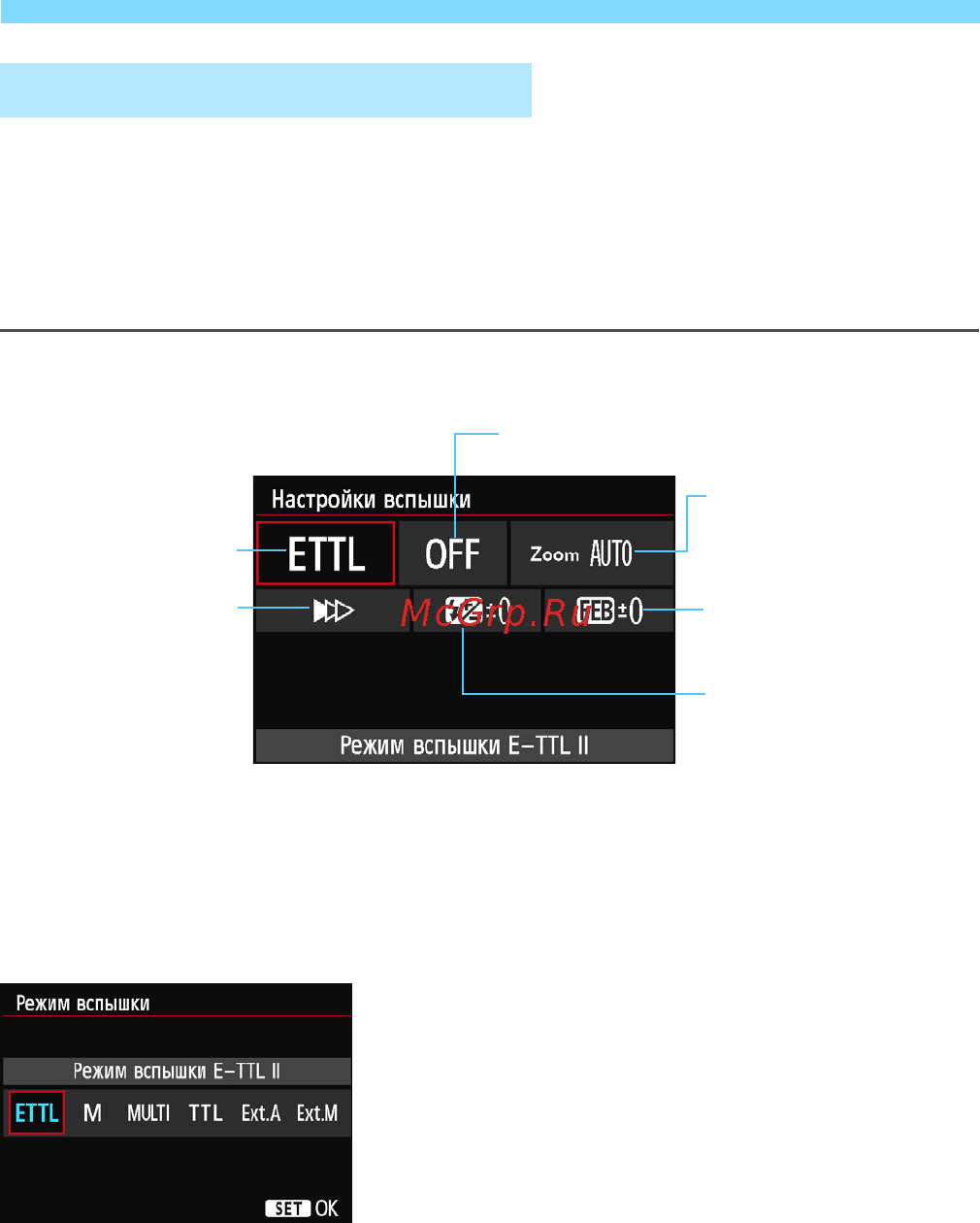 Canon EOS 6D WG Kit 24-105 IS STM Black [174/406] Параметры работы вспышки