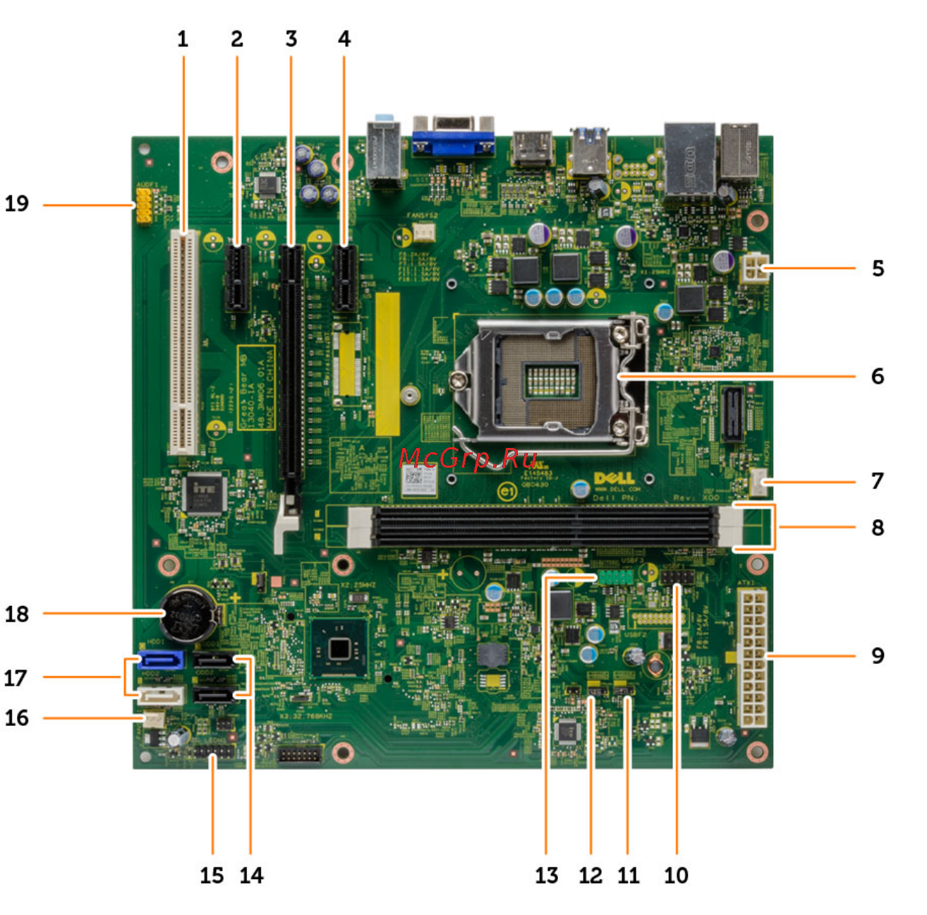 Dell Vostro 3900 (3900-4248) [25/42] Компоненты системной платы