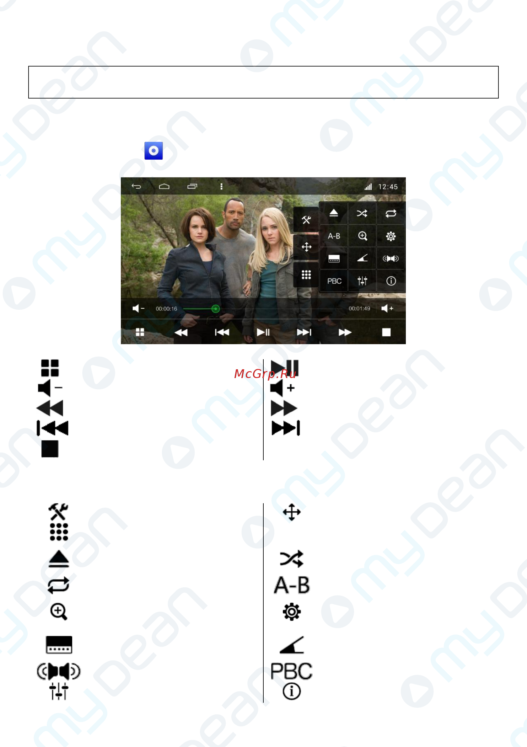 MyDean 5325 [13/28] Воспроизведение dvd