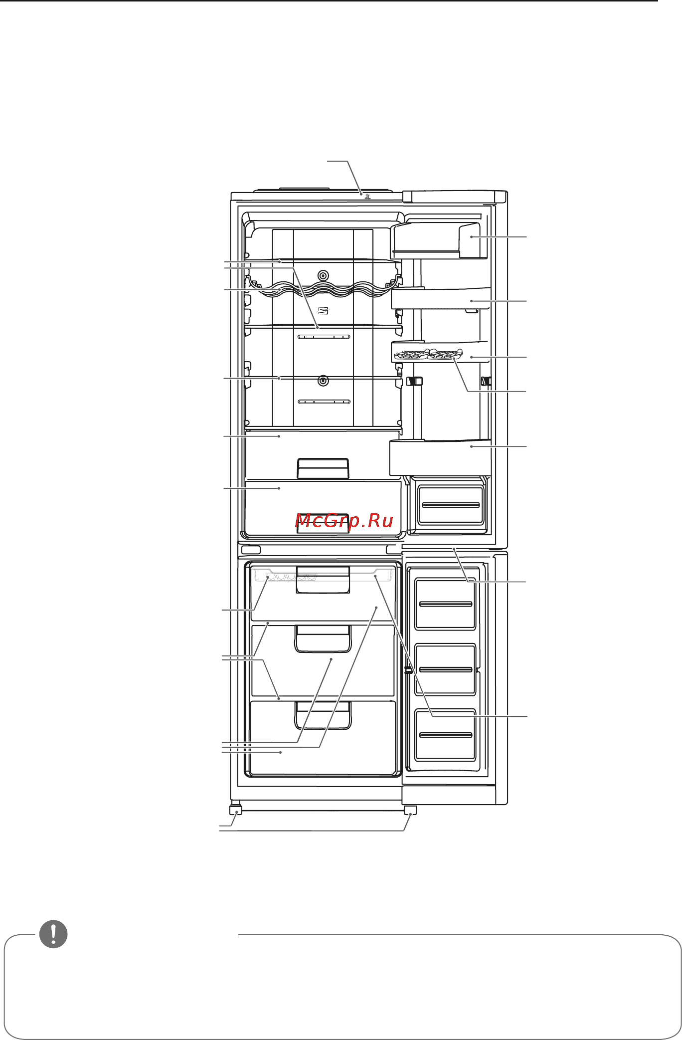 LG GA-B489ZGKZ [11/32] Основные части холодильника