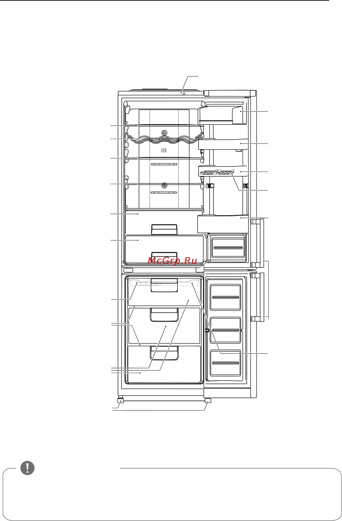 LG GA-B489ZVCA [9/32] Основные части холодильника