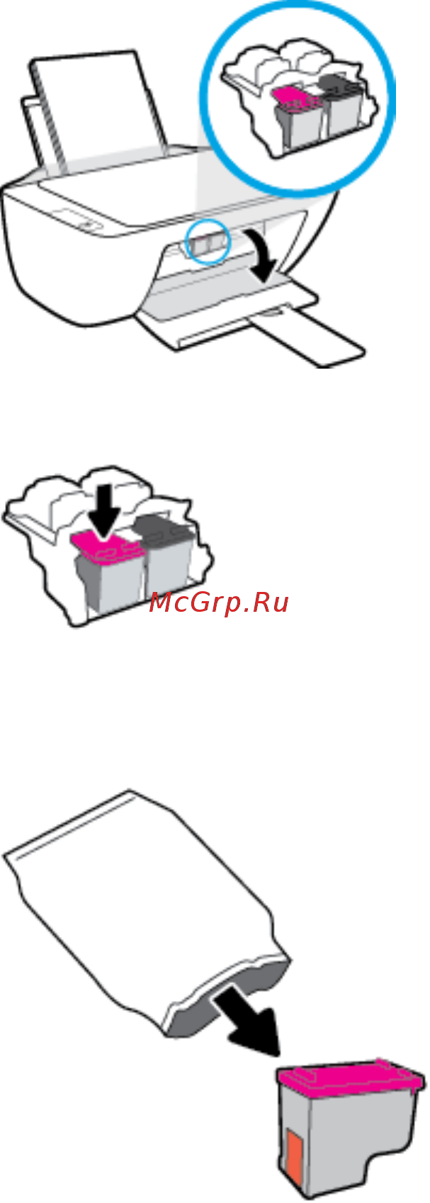 HP DeskJet Ink Advantage 2135 [46/92] Замена картриджей