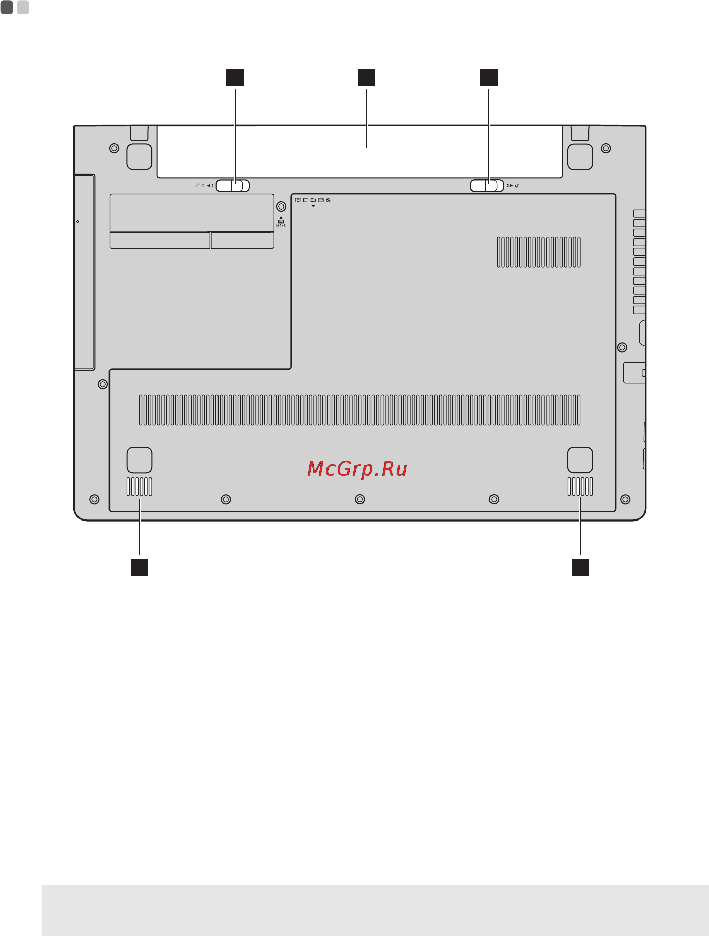 Lenovo IdeaPad G5045 (80E301FNRK) [21/52] Вид снизу