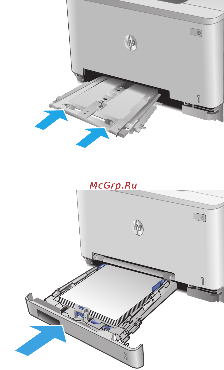 HP Color LaserJet Pro M274n(M6D61A) [103/130] Устранение замятий бумаги в лотке 2