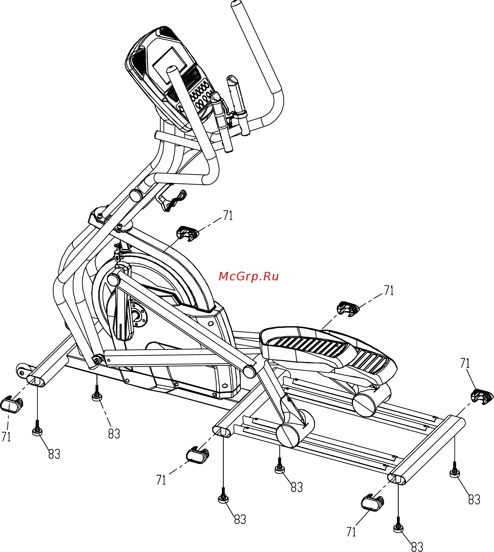 Spirit Fitness CE900 [11/29] Выравниватели и концевые заглушки
