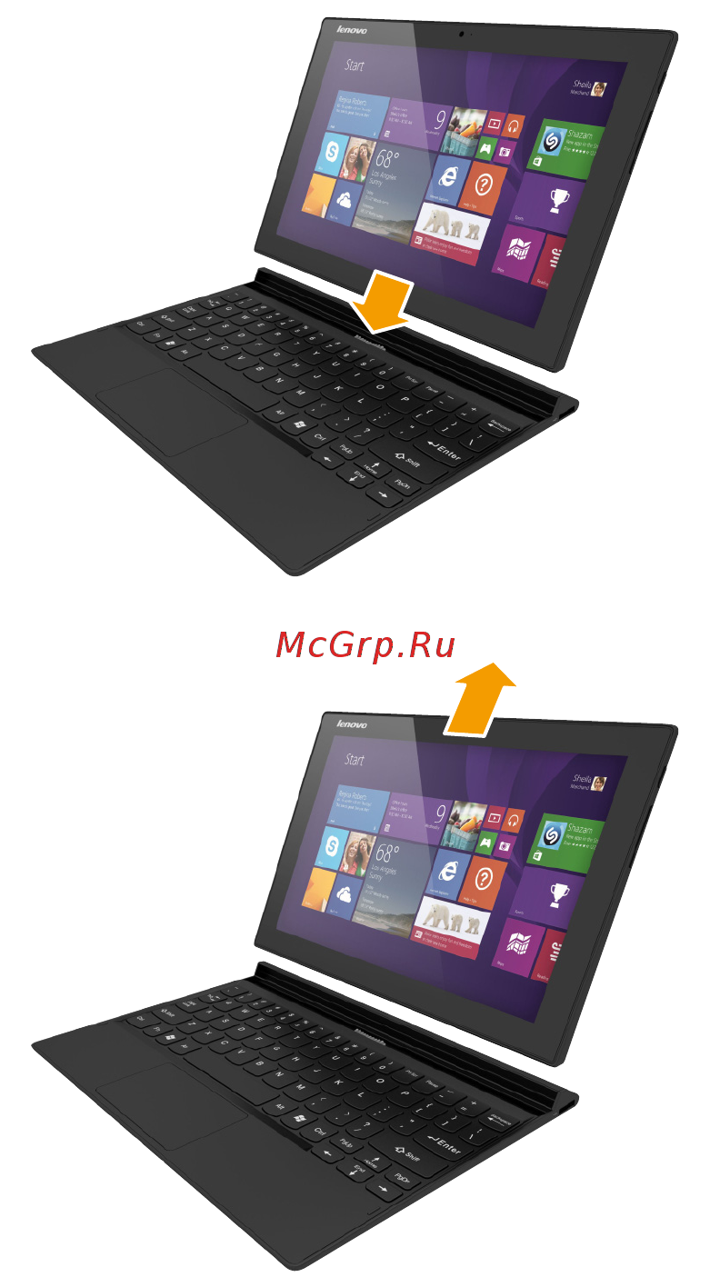 Lenovo MIIX3-1030 WiFi [12/36] Сочетание планшетного пк и клавиатурной док станции в некоторых моделях