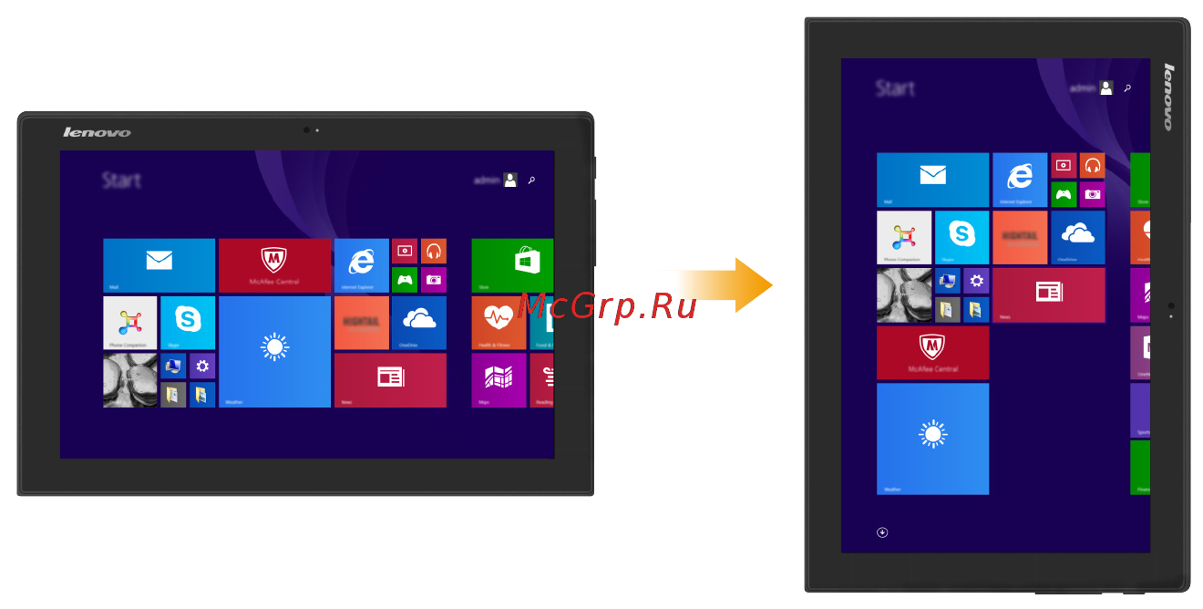 Lenovo MIIX3-1030 WiFi [6/36] Ориентация экрана
