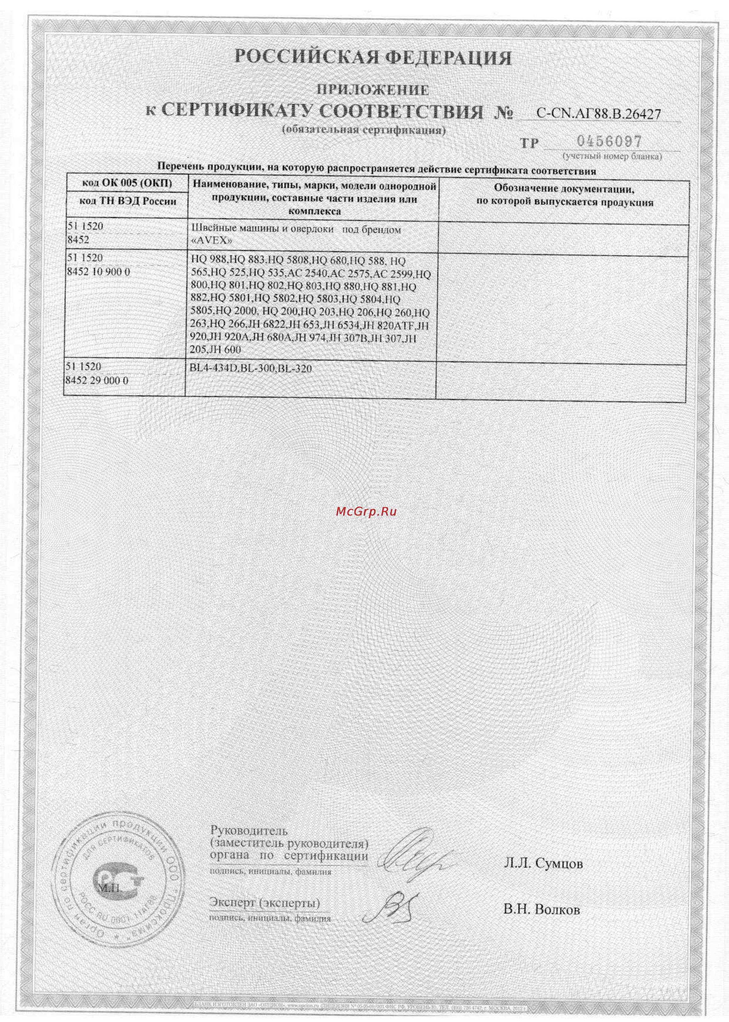Avex BL-320 [2/2] Приложение