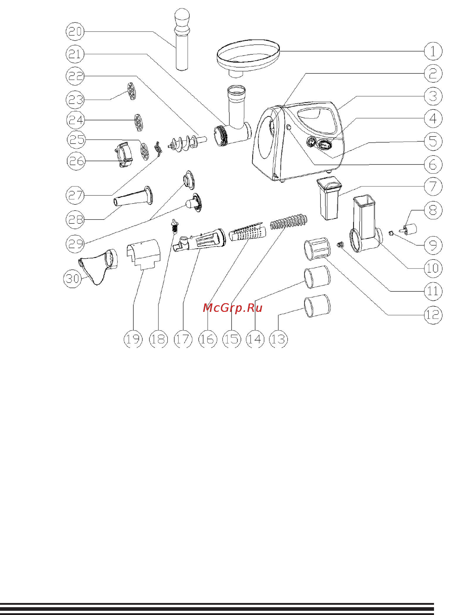 Avex MG-101 T [9/30] Устройство мясорубки