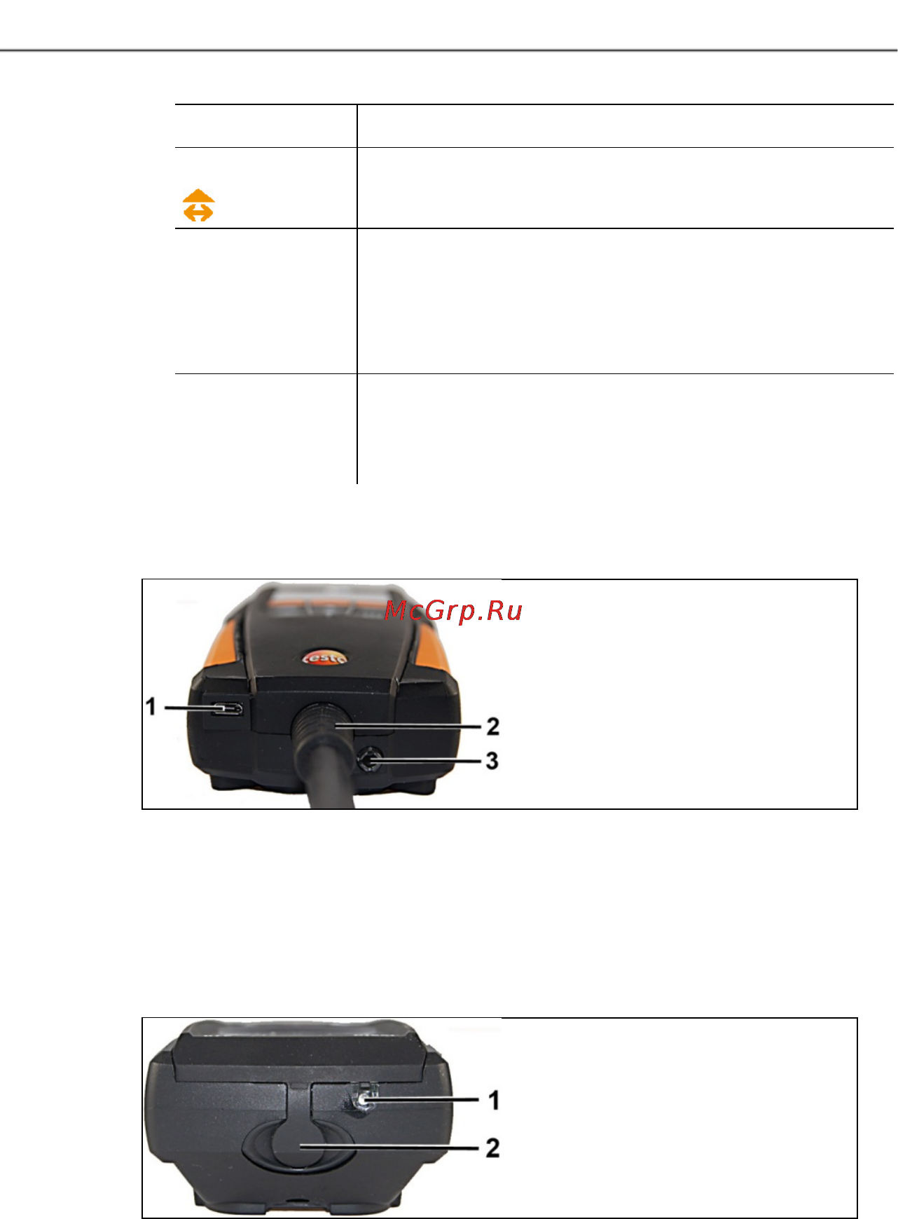 Testo 310 в комплекте с несъемным зондом отбора пробы L = 180 мм 0563 3100 [13/34] Разъёмы подключения