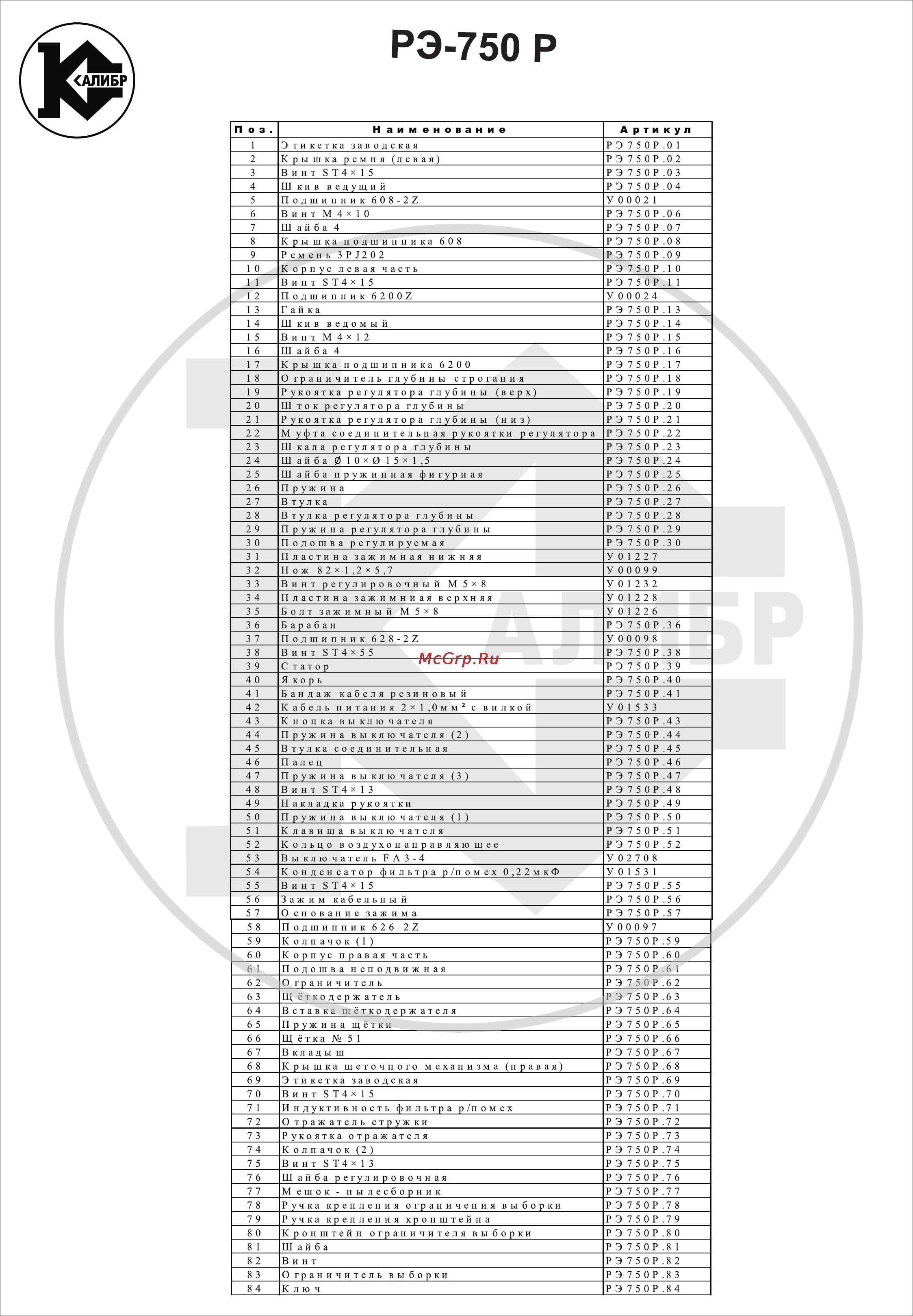 Калибр РЭ- 750/Р [2/2] Рэ 750 р