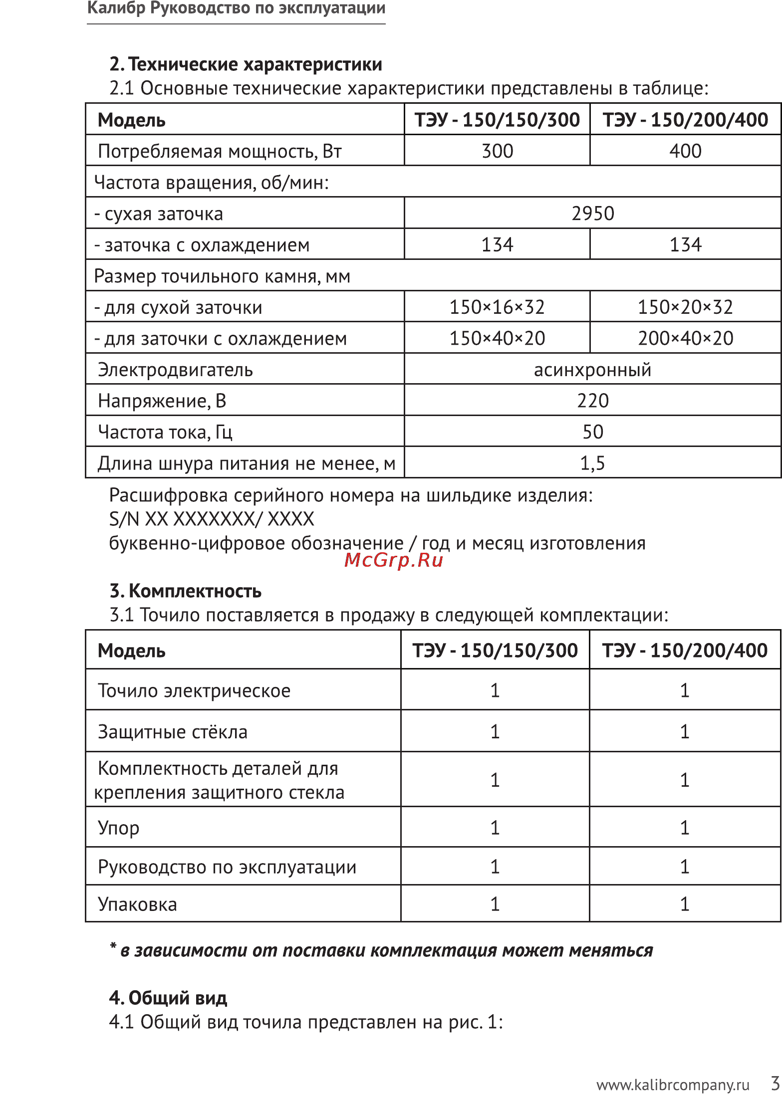 Калибр ТЭУ-150/150/300 [3/10] Зависимости от поставки комплектация может меняться