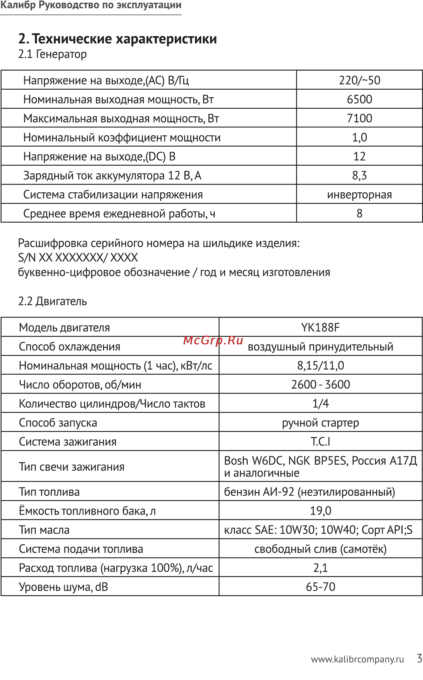 Калибр БЭГ- 7100АИ [3/23] Технические характеристики