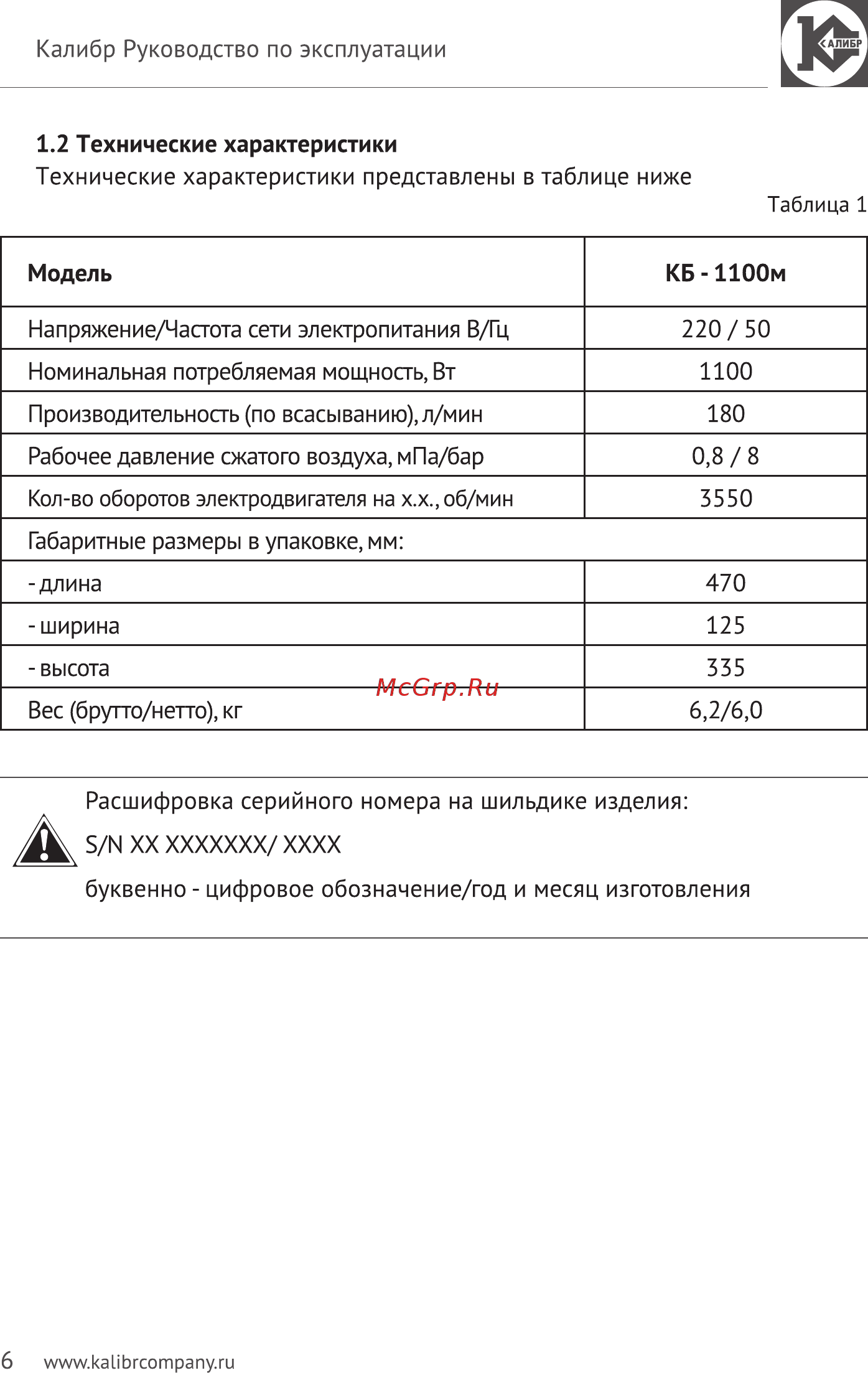 Калибр КБ-1100М [6/13] А5 ы ххххххххх хххх