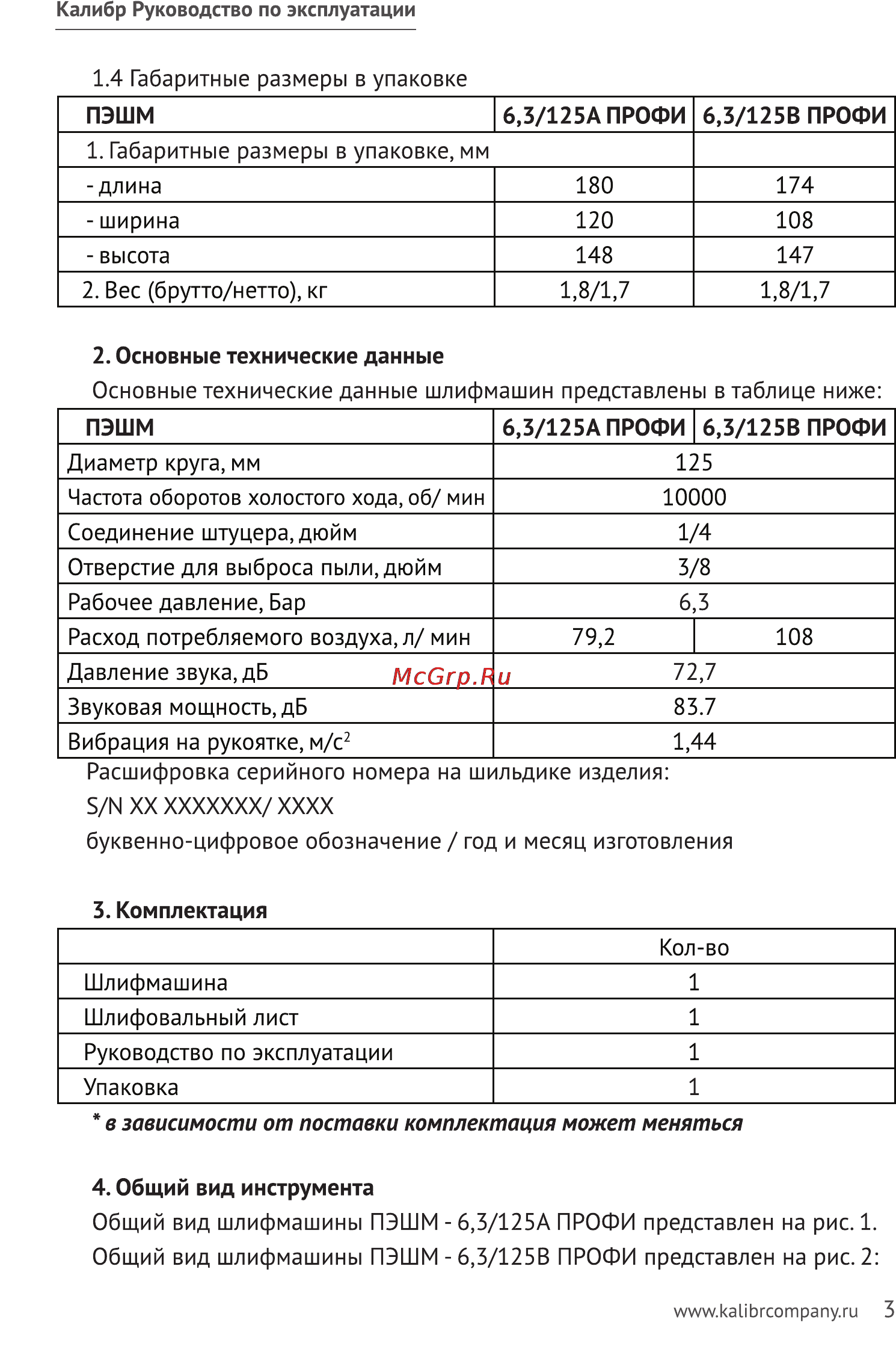 Калибр ПЭШМ-6,3/125В ПРОФИ [3/11] В зависимости от поставки комплектация может меняться
