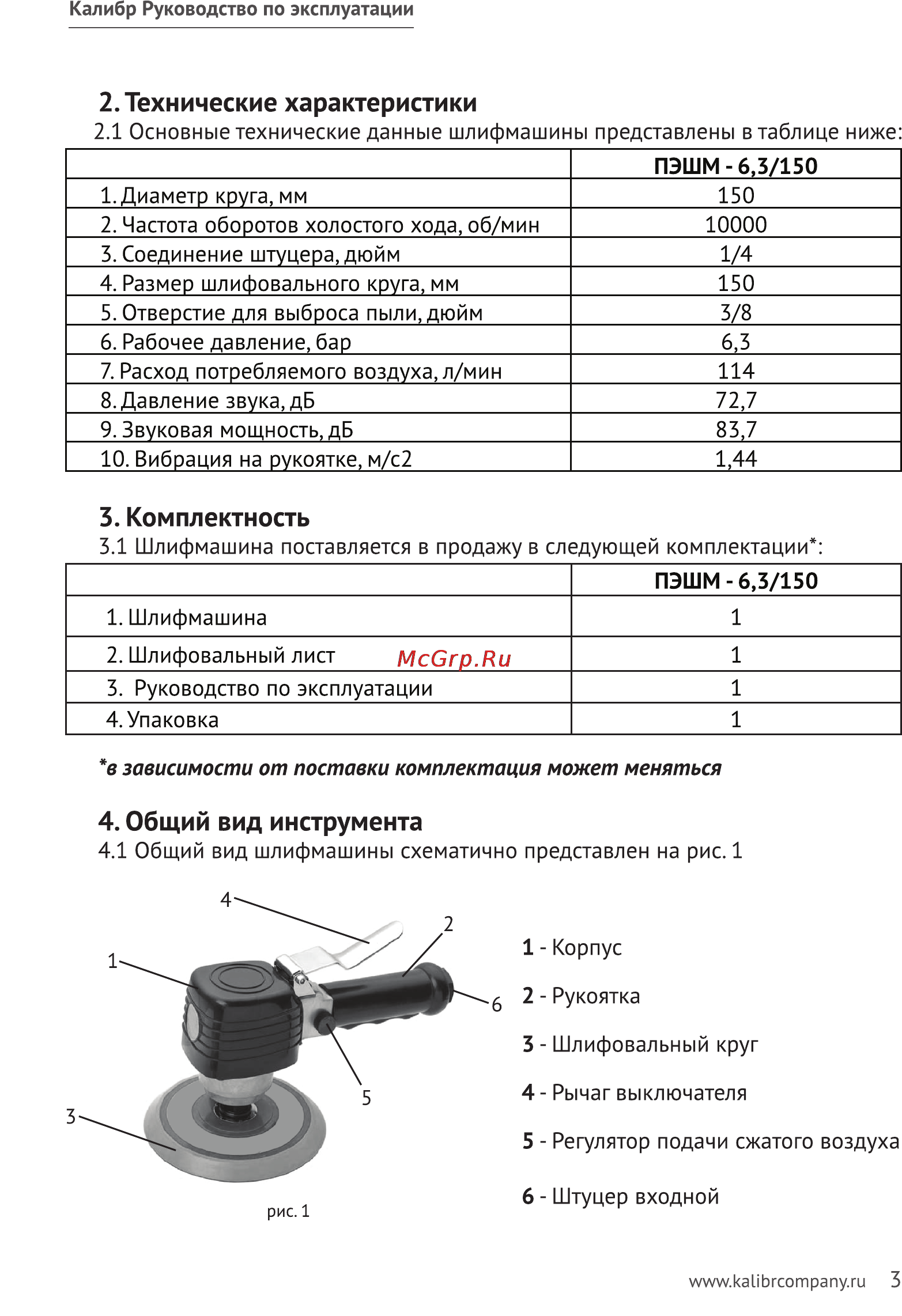 Калибр ПЭШМ-6,3/150 [3/10] Технические характеристики