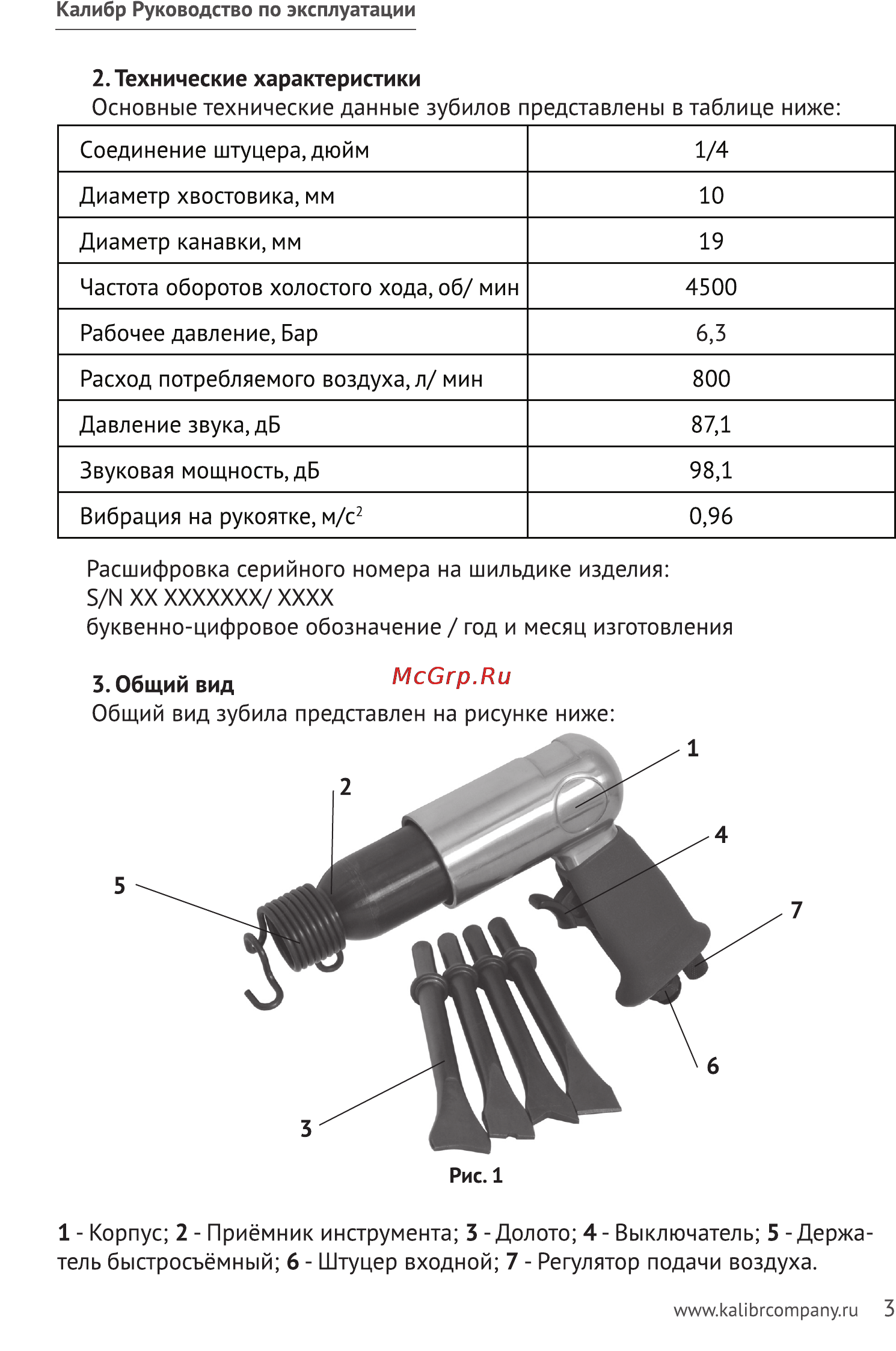 Калибр ПНЗ-19/800 Руководство по эксплуатации онлайн [3/9] 122537