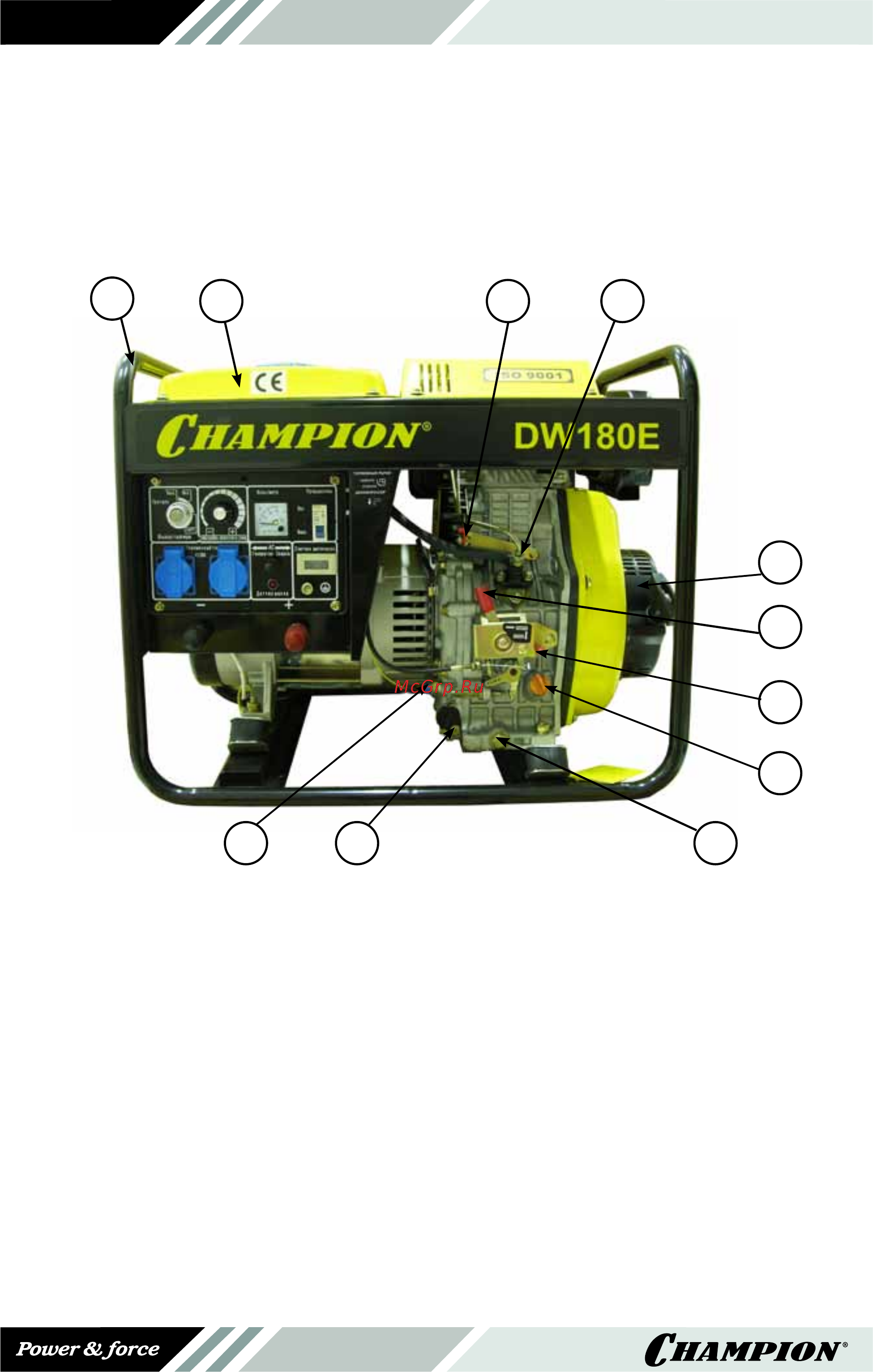 Champion dw180e [8/24] Расположение основных узлов и органов управления