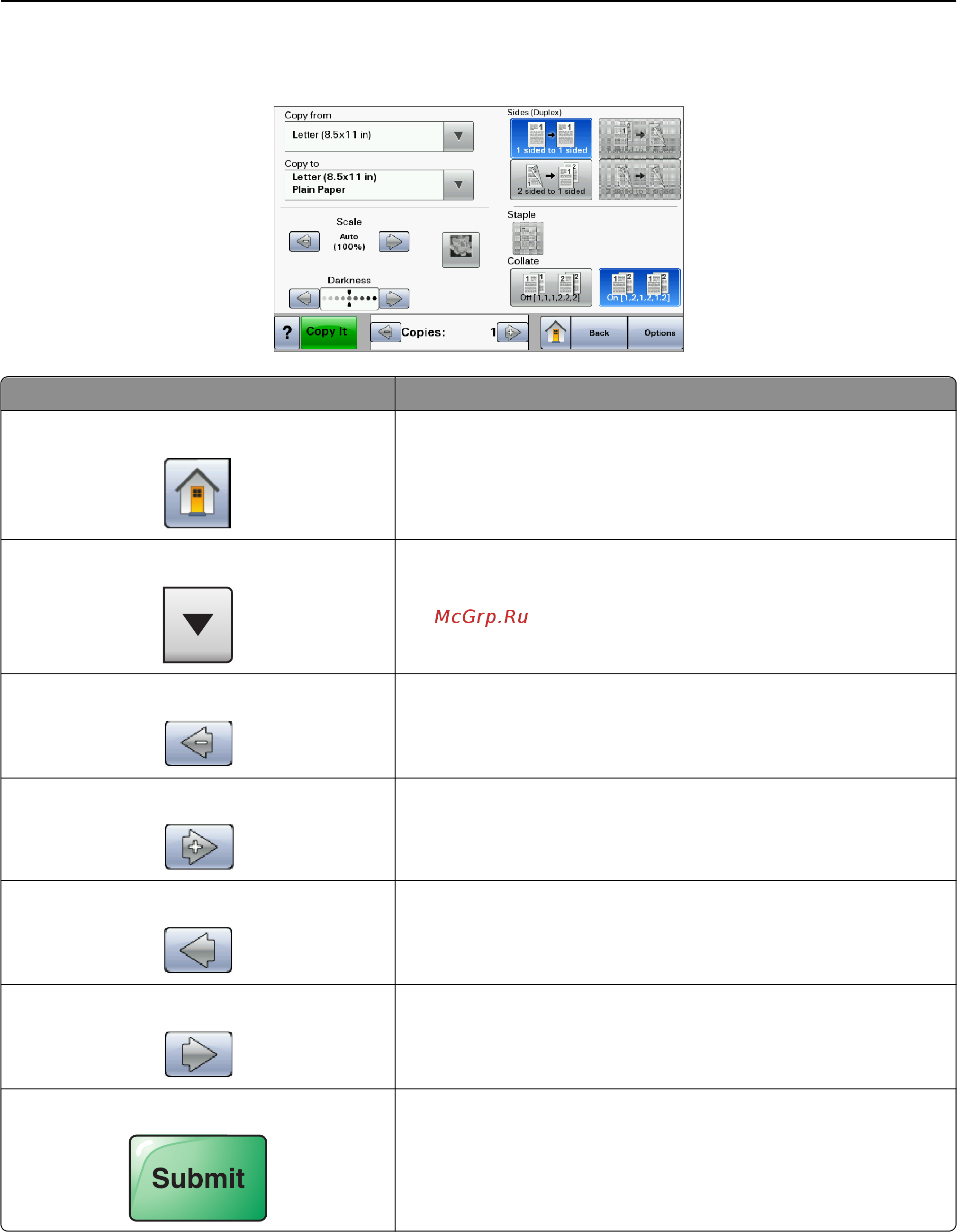 Lexmark X654de [23/343] Пример сенсорного экрана