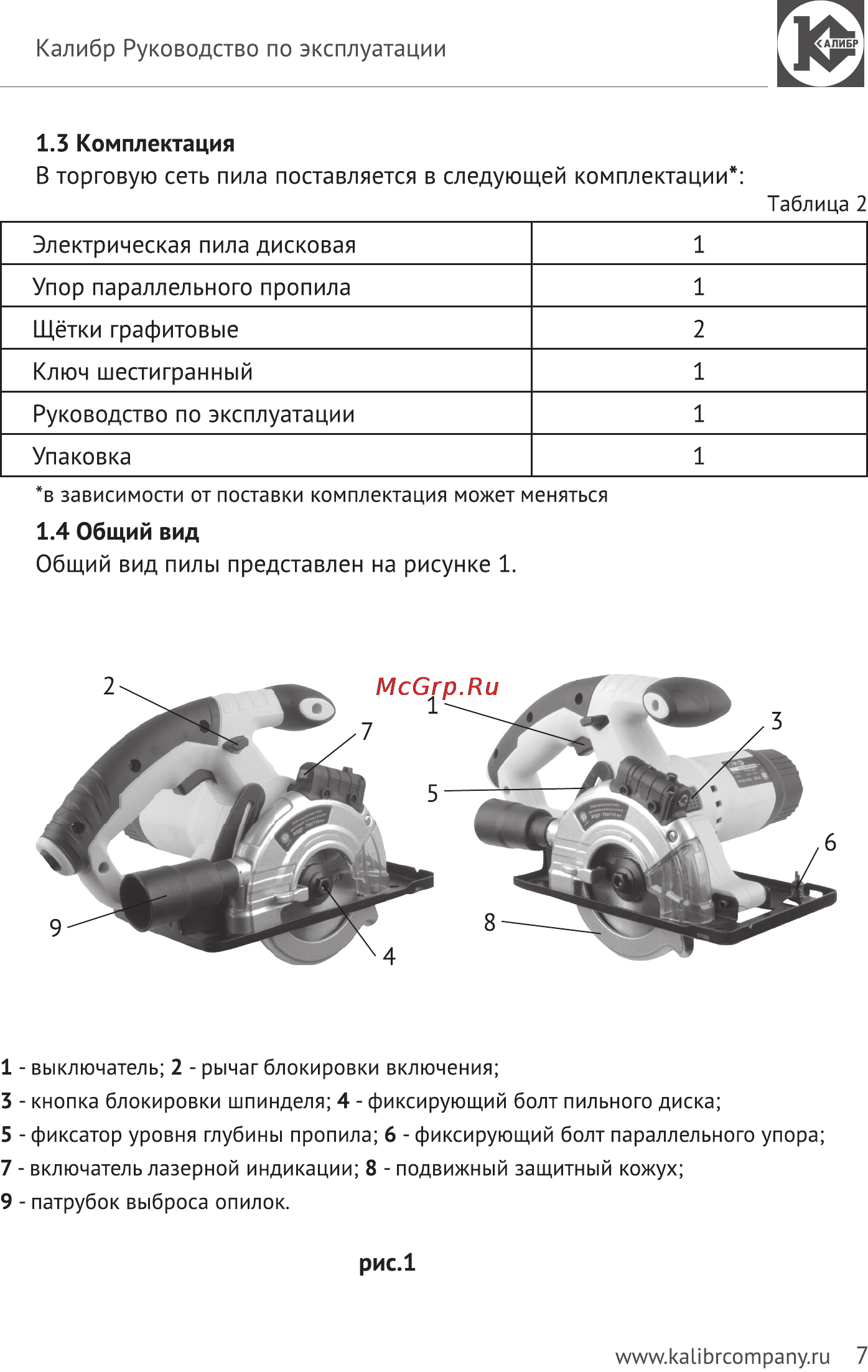 Калибр Мастер ЭПДУ-750/110М+ Руководство по эксплуатации онлайн [7/14] 122990