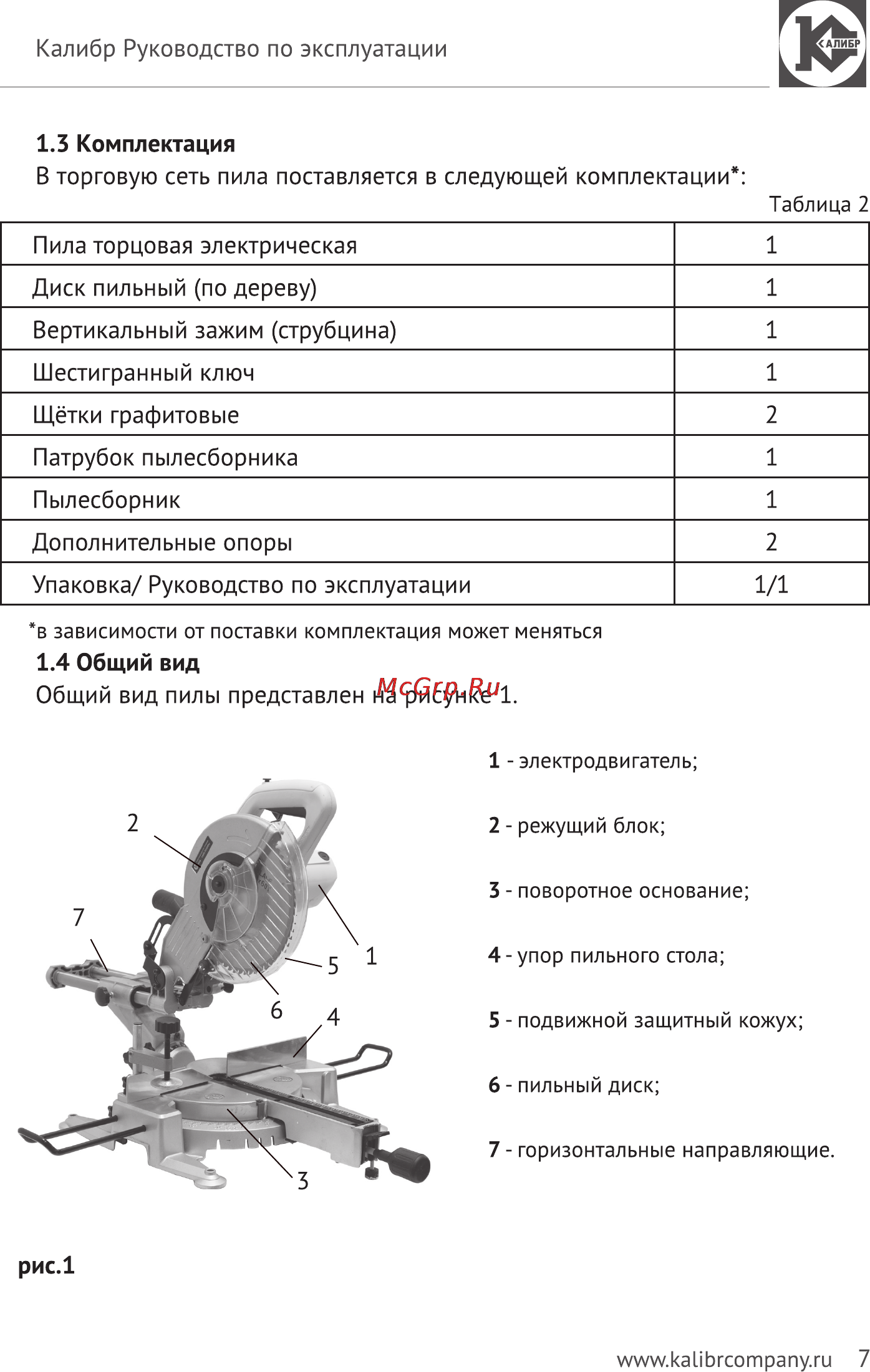 Калибр Мастер ПТЭ-1900/255ПРм Руководство по эксплуатации онлайн [7/17] 122997