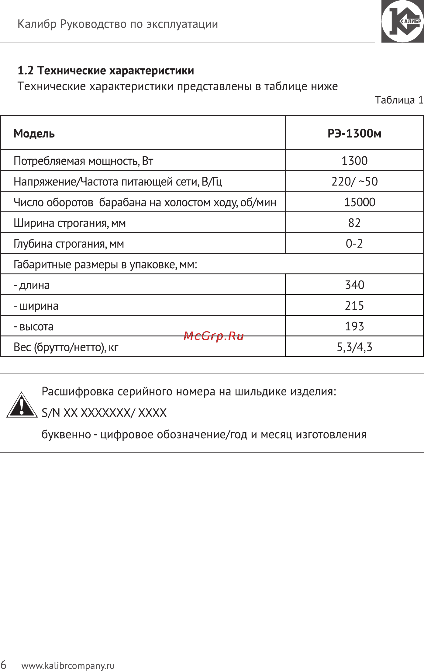 Калибр Мастер РЭ-1300М [6/15] А 5 ы ххххххххх хххх