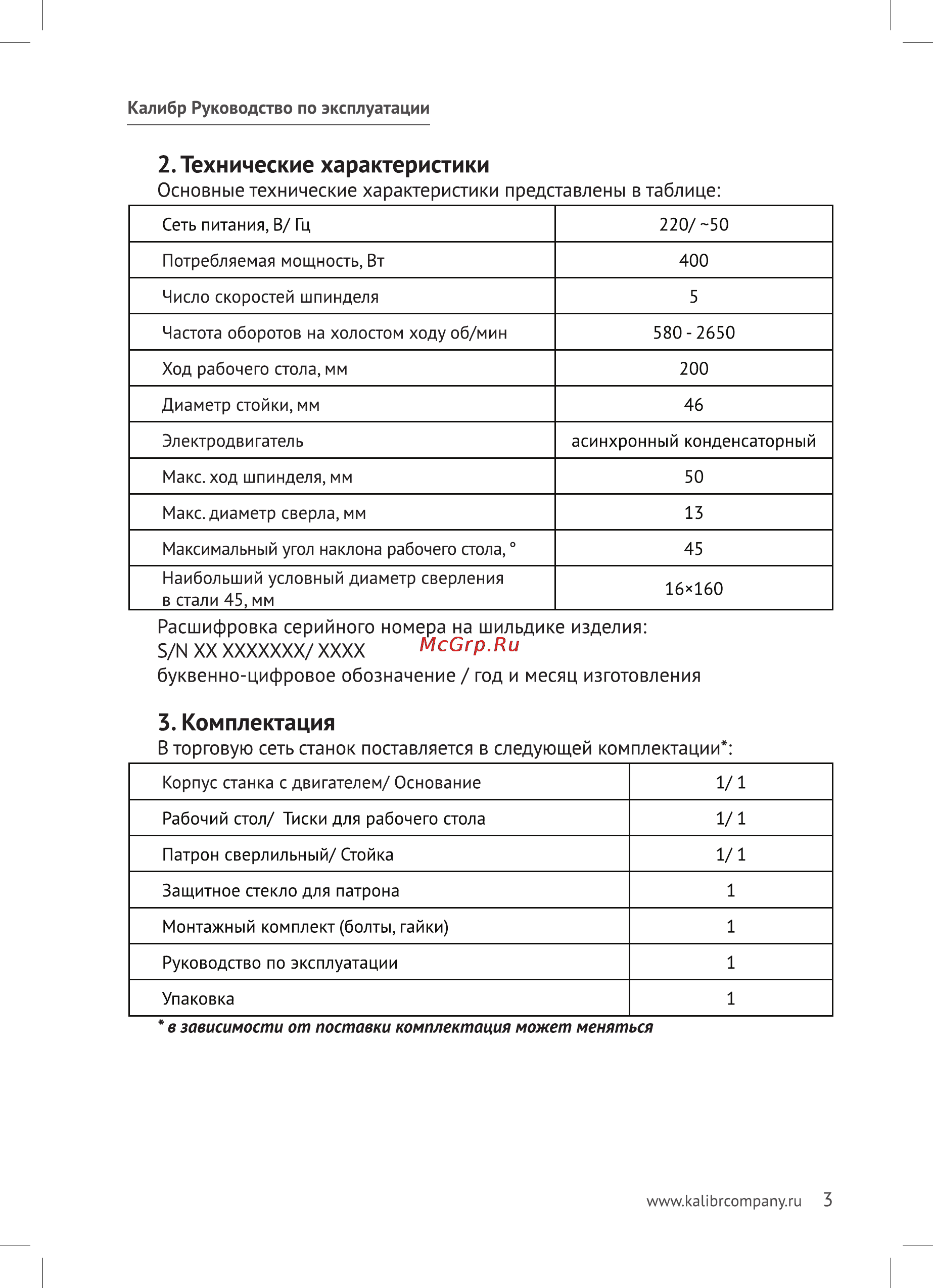 Калибр СС-13/400А [3/12] Технические характеристики