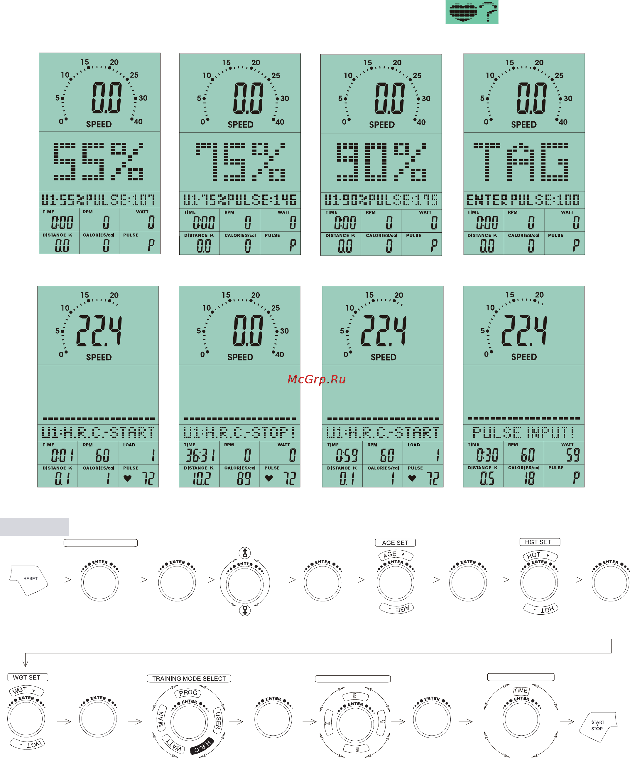 Aerofit E700 [18/21] Training mode selec