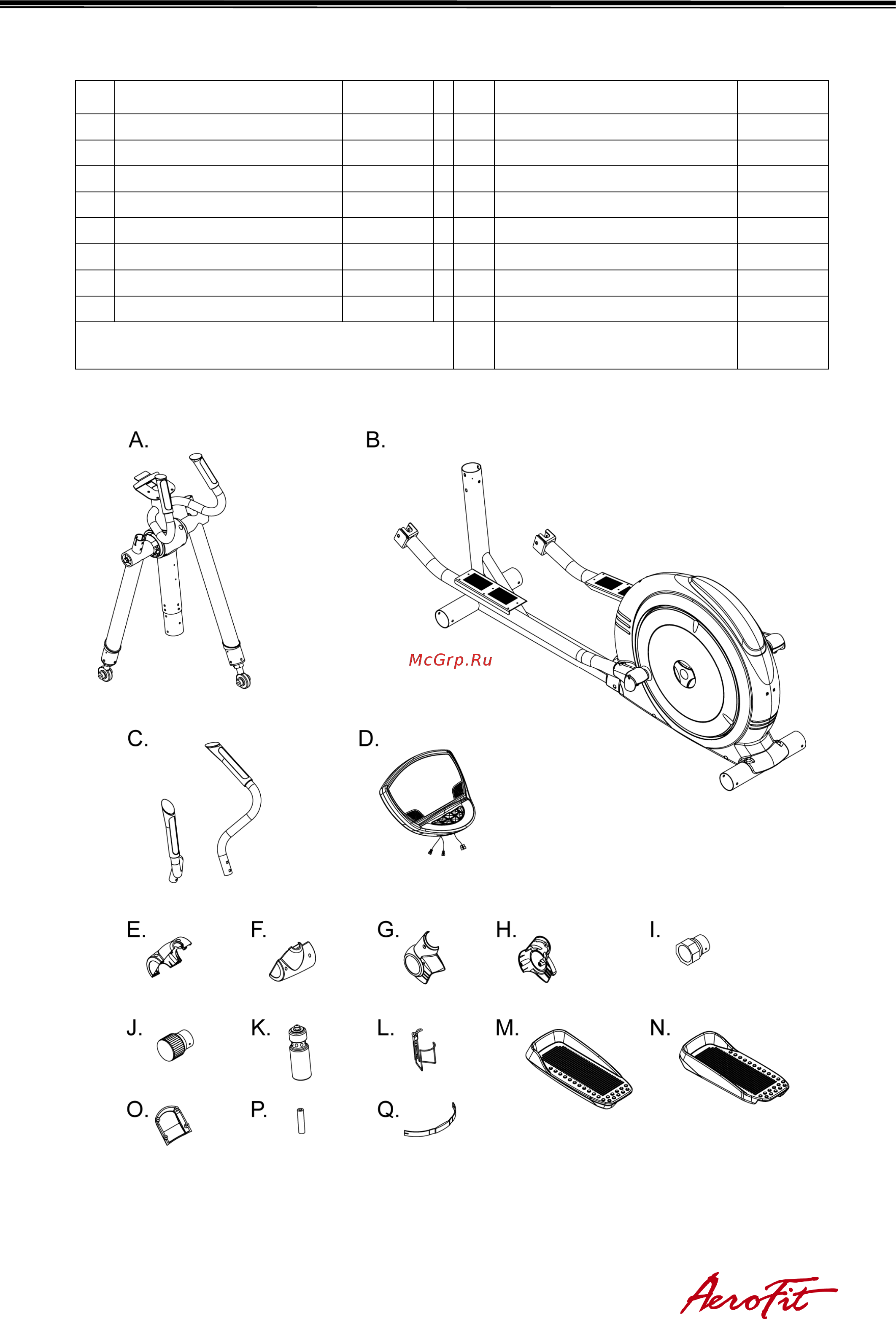 Aerofit 8800E [5/13] Основные детали
