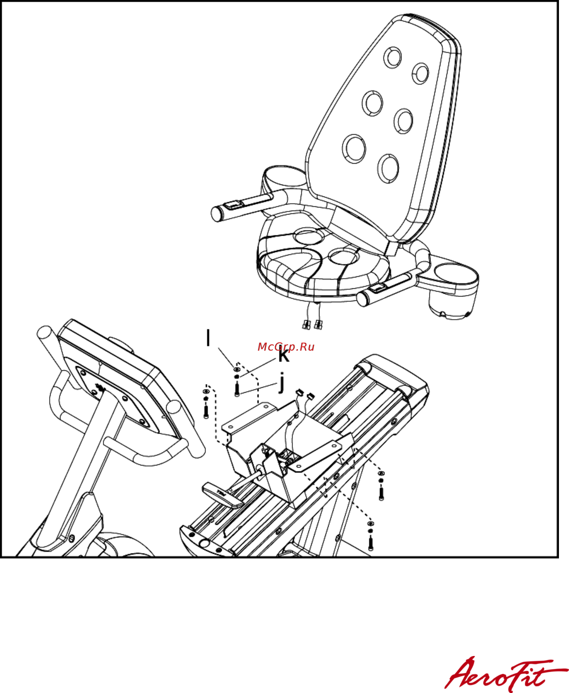 Aerofit 9500R 7LCD [12/34] Шаг 5 соединение сиденья с основной рамой