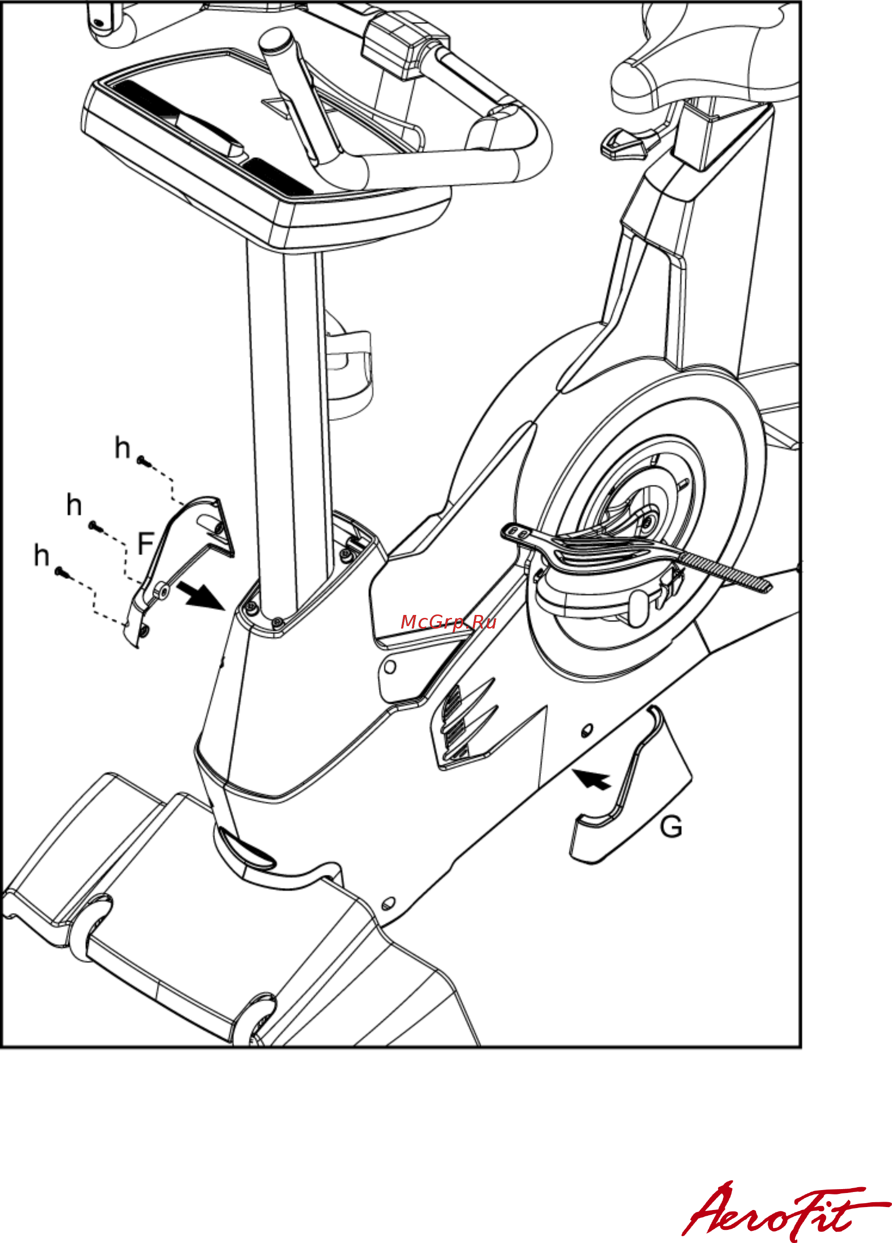 Aerofit 9900B 1175 [12/28] Шаг 5 установка декоративных крышек на рулевую стойку