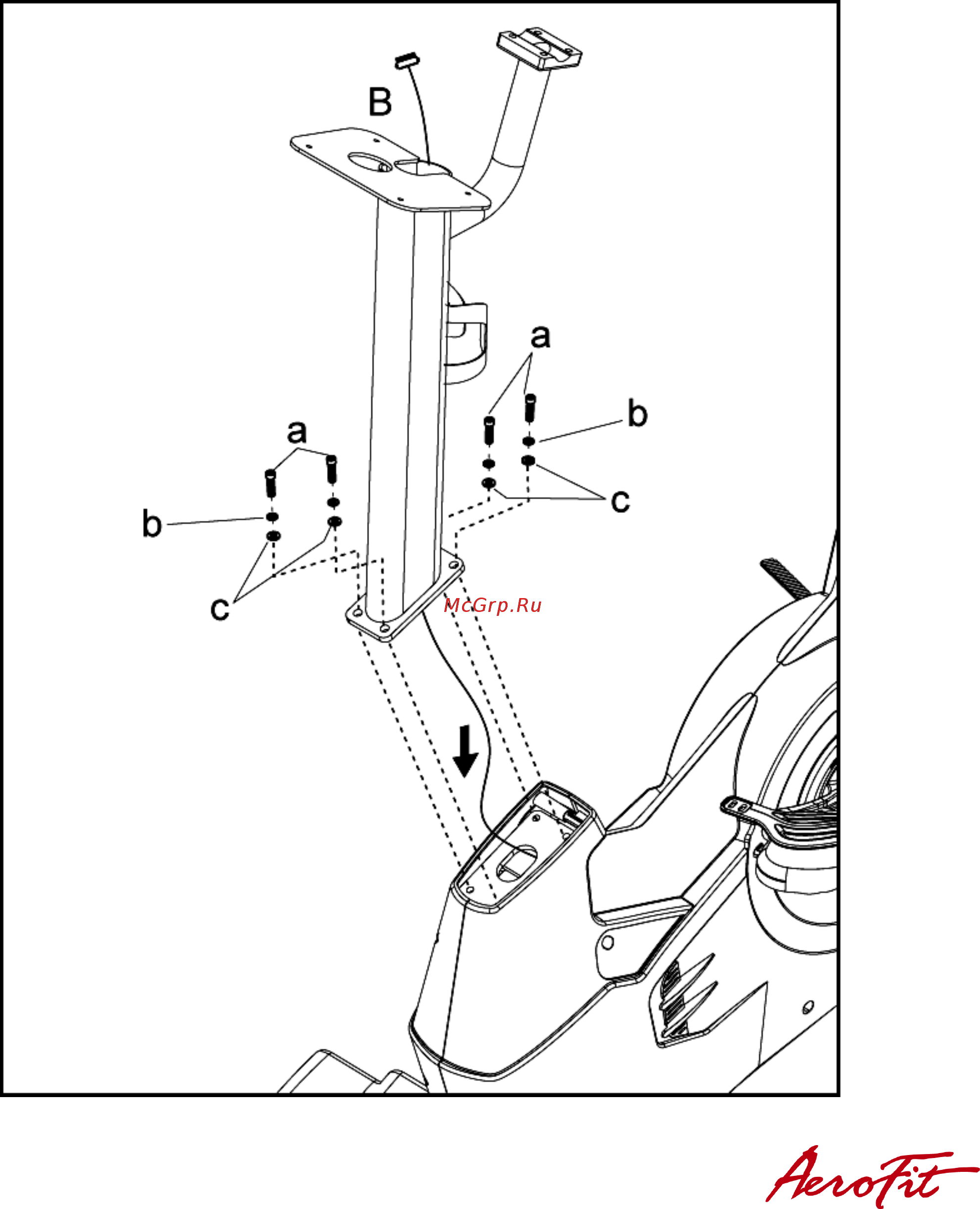 Aerofit 9900B [9/28] Шаг 2 установка рулевой стойки