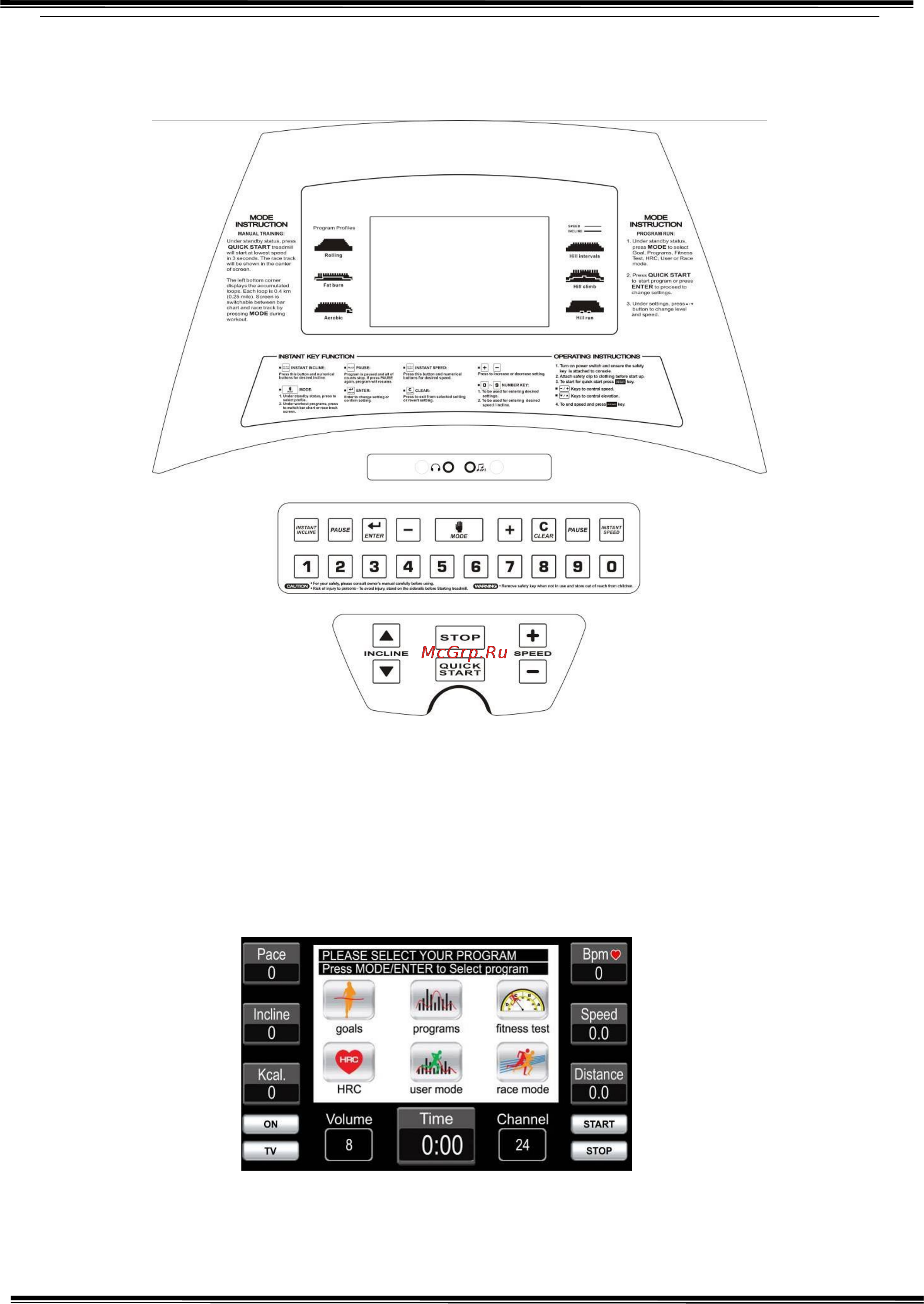Aerofit MAXFIT 15-7 TV [20/47] Console operation instruction