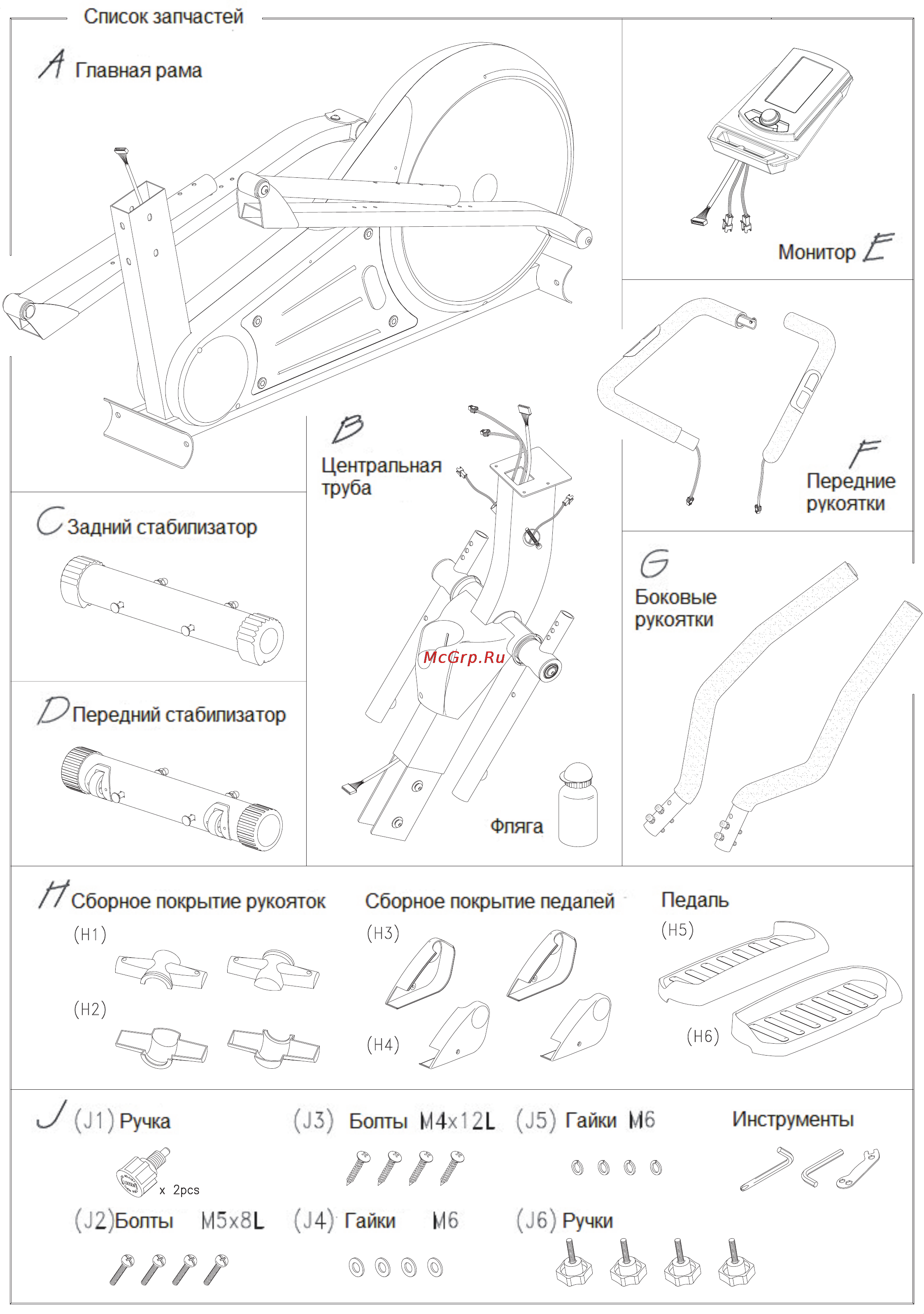 Aerofit E7000P Руководство по эксплуатации онлайн [2/17] 123512