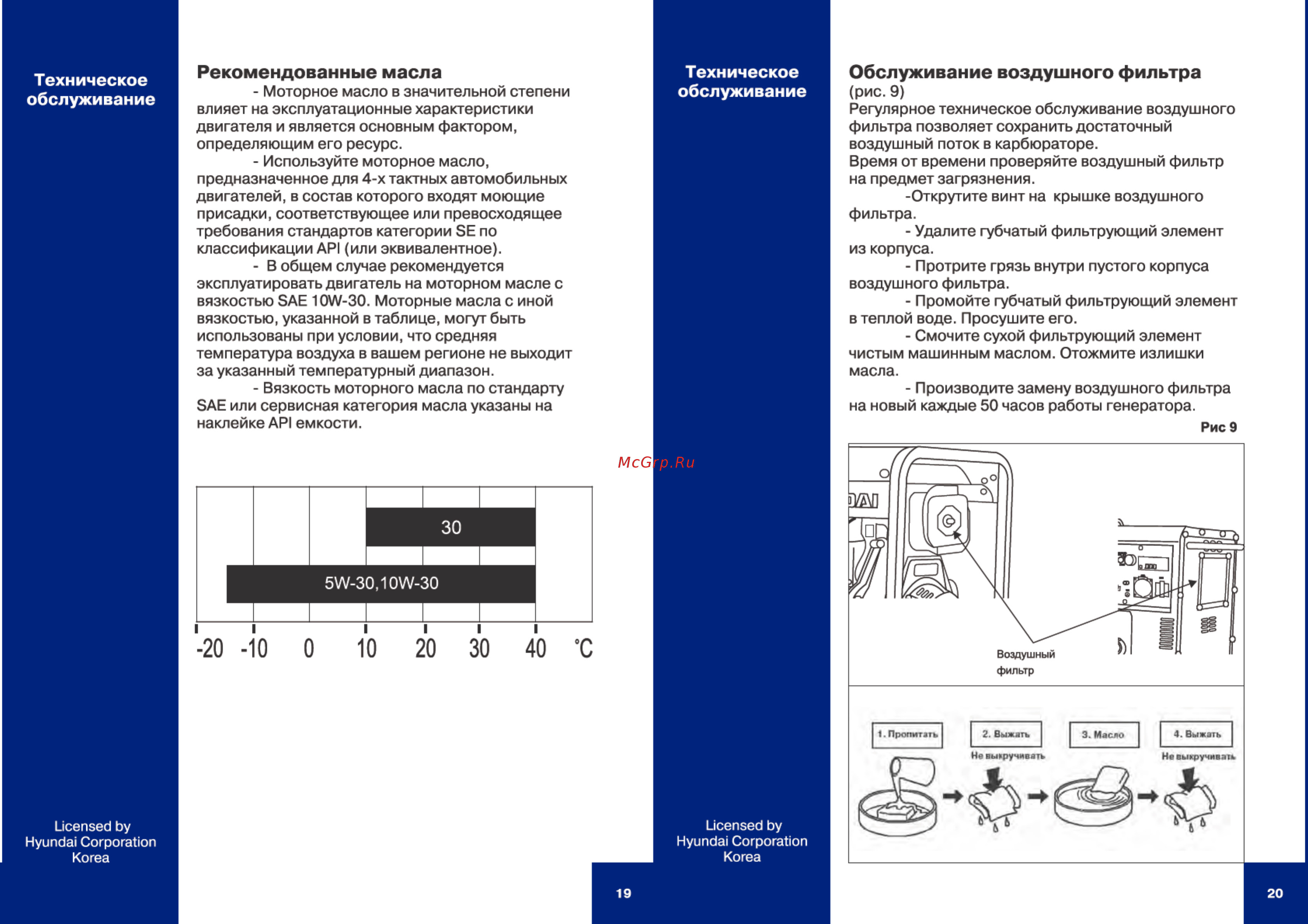 Hyundai DHYW 190AC [10/14] Рекомендованные масла