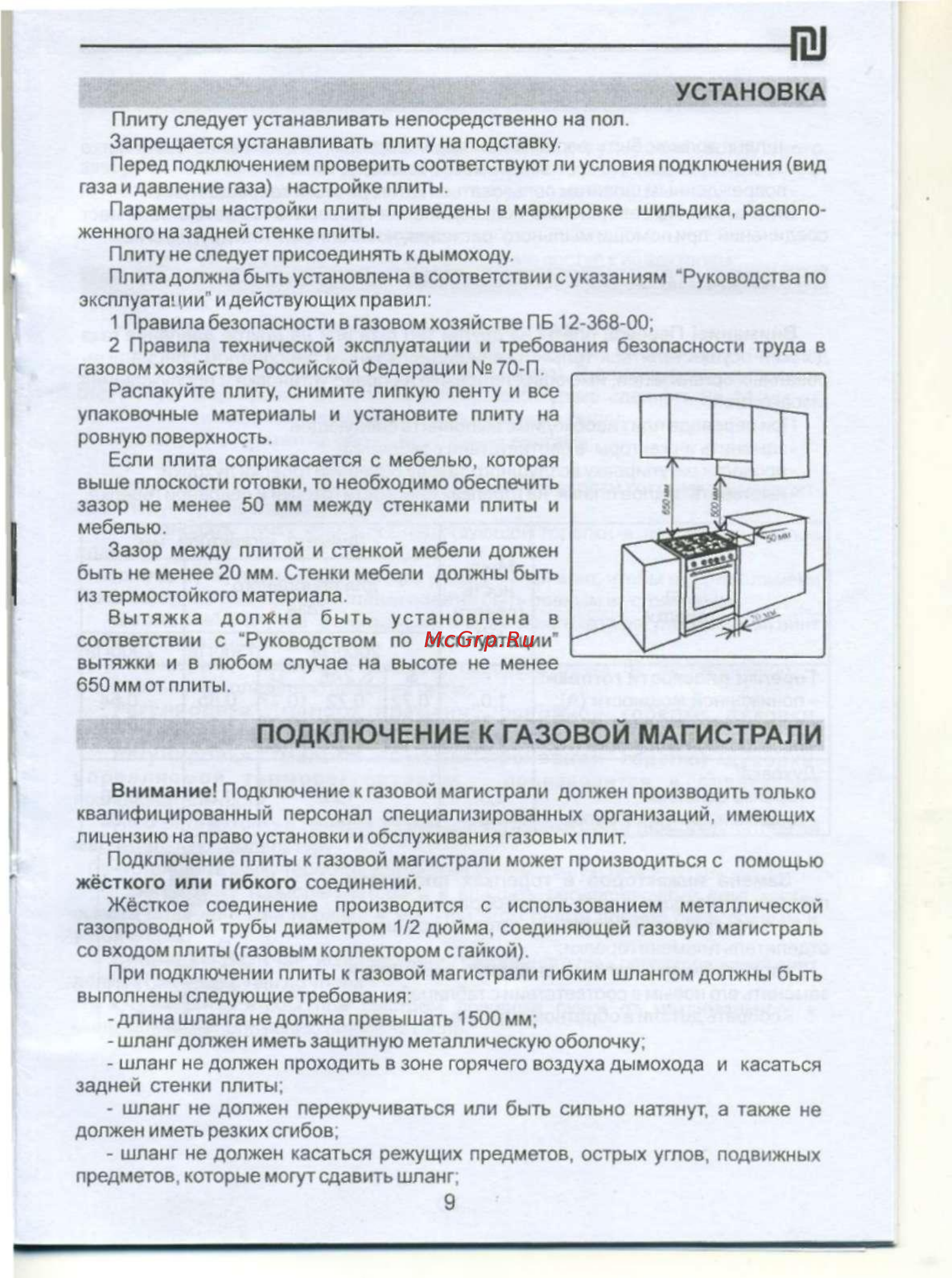 De luxe 5040.36г (кр) [11/24] Подключение к газовой магистрали