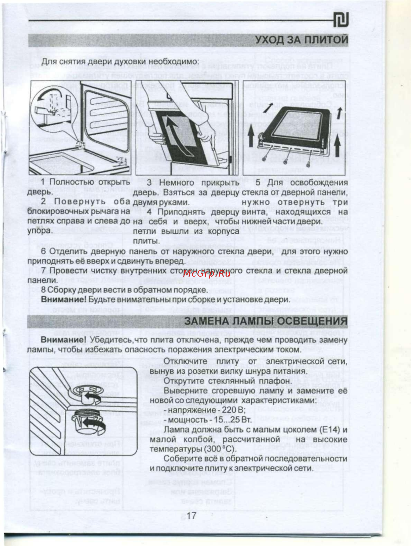 De luxe 5040.36г (щ) [19/24] Уход за плитой