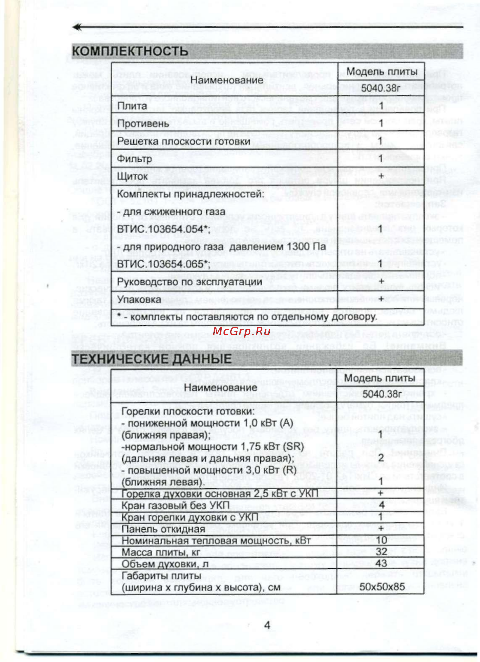 De luxe 5040.38г (щ) белая [5/18] Технические данные