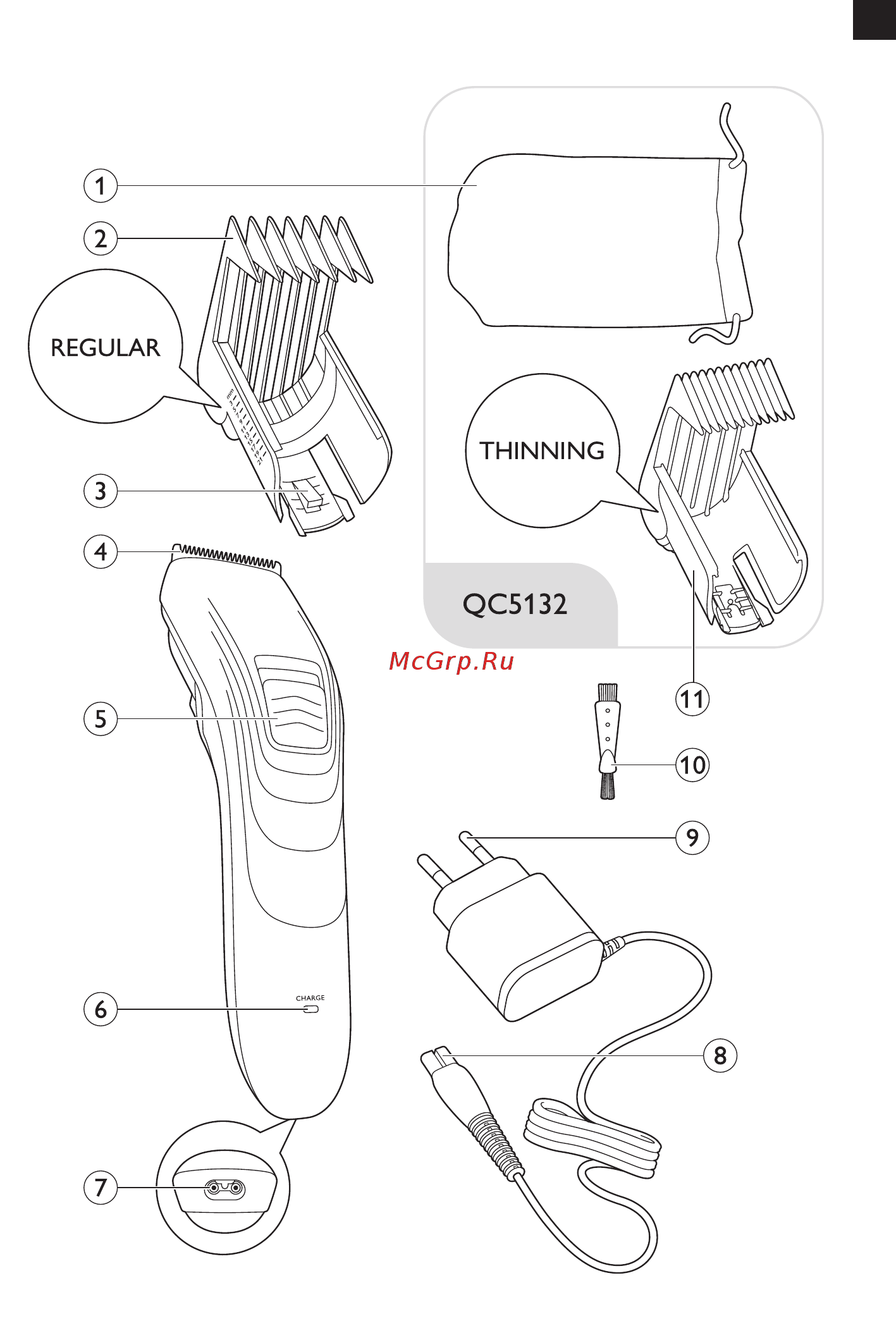 Philips QC5130 Руководство пользователя онлайн [3/154] 124088
