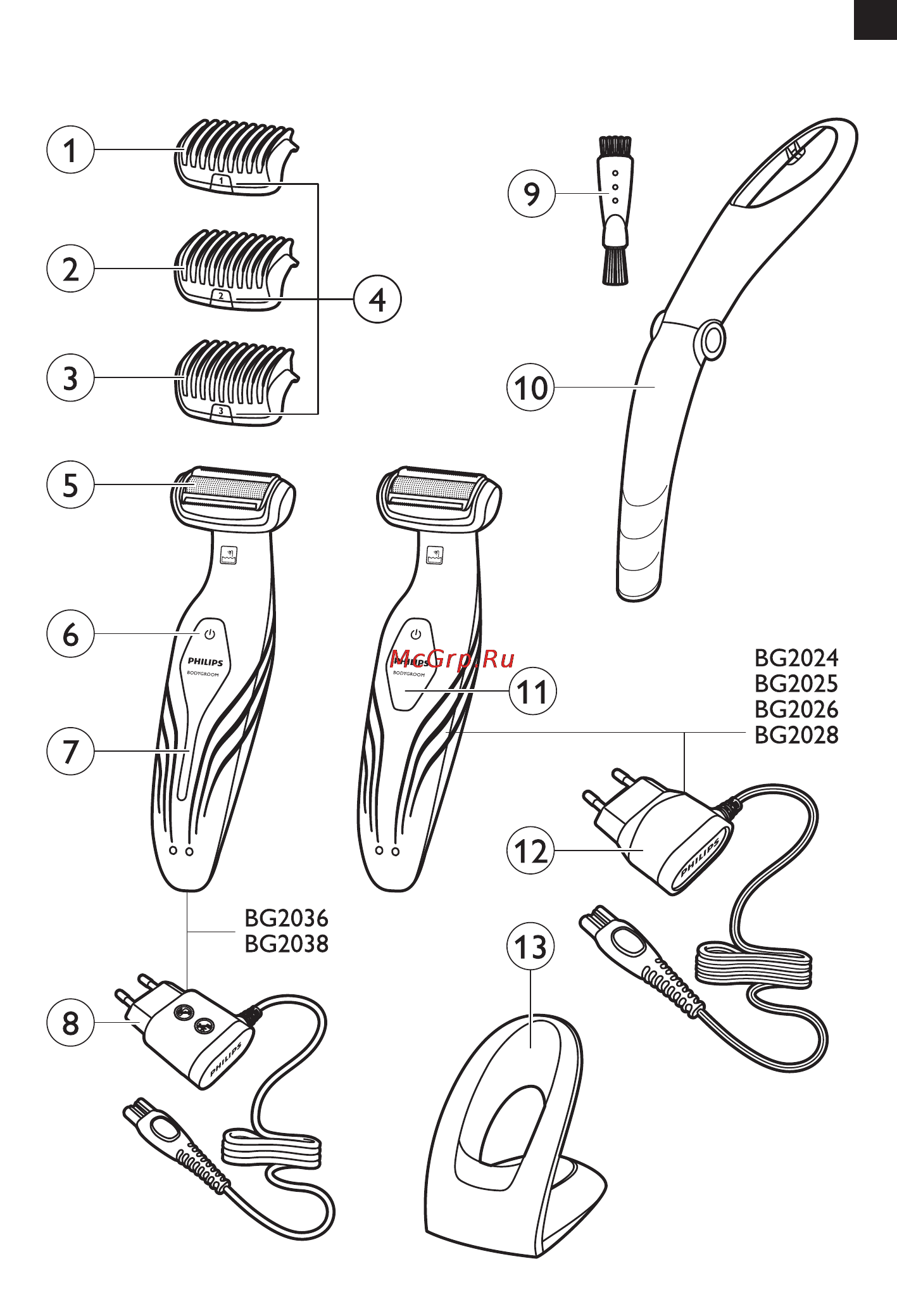 Philips BG 2028 Руководство пользователя онлайн [3/166] 124440