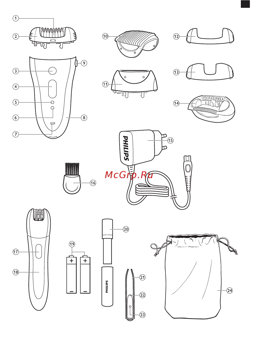 Philips HP 6582 Руководство пользователя онлайн [3/128] 124460