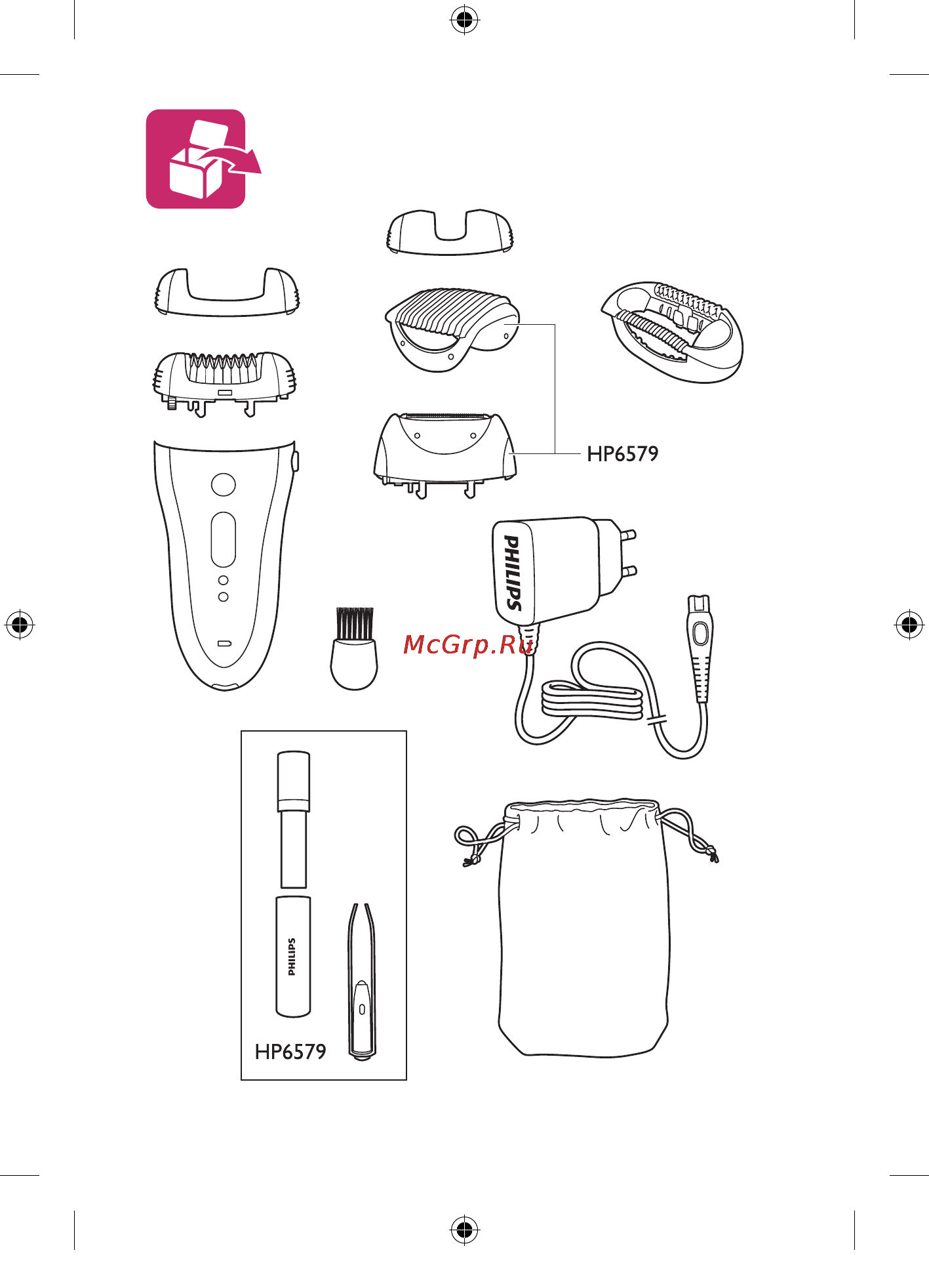 Philips HP 6579 Руководство пользователя онлайн [2/12] 124446