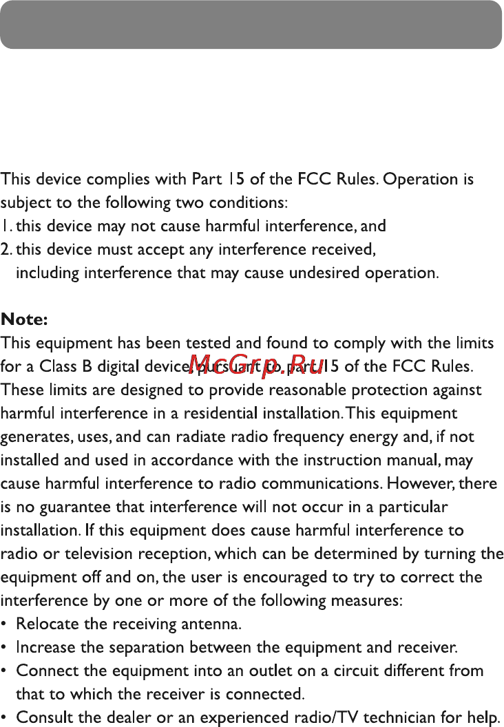 Philips SPM5910B/10 [5/9] Fcc notice of compliance