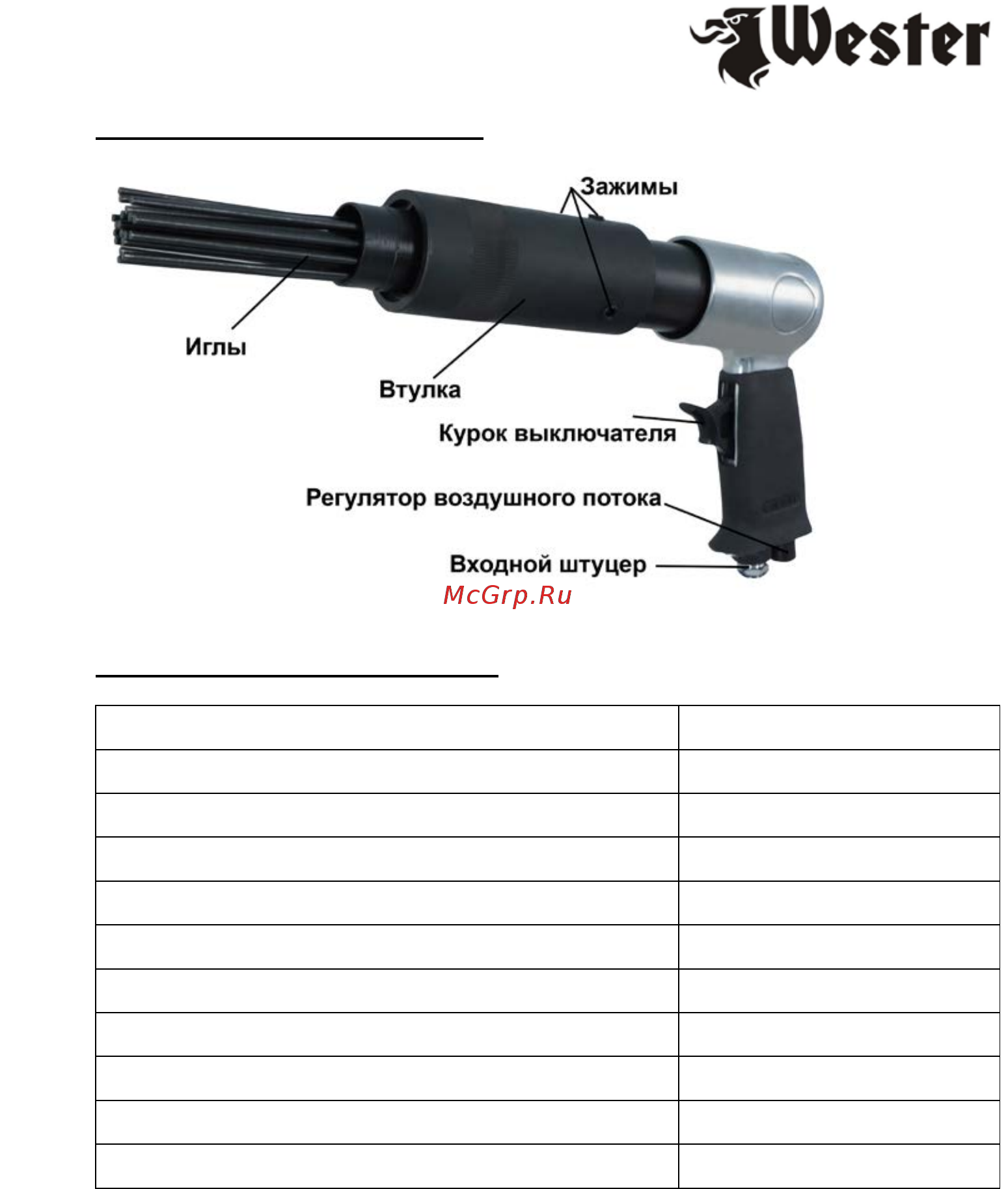Wester VM-10 зачистной пучковый Инструкция по эксплуатации онлайн [3/8] 503281