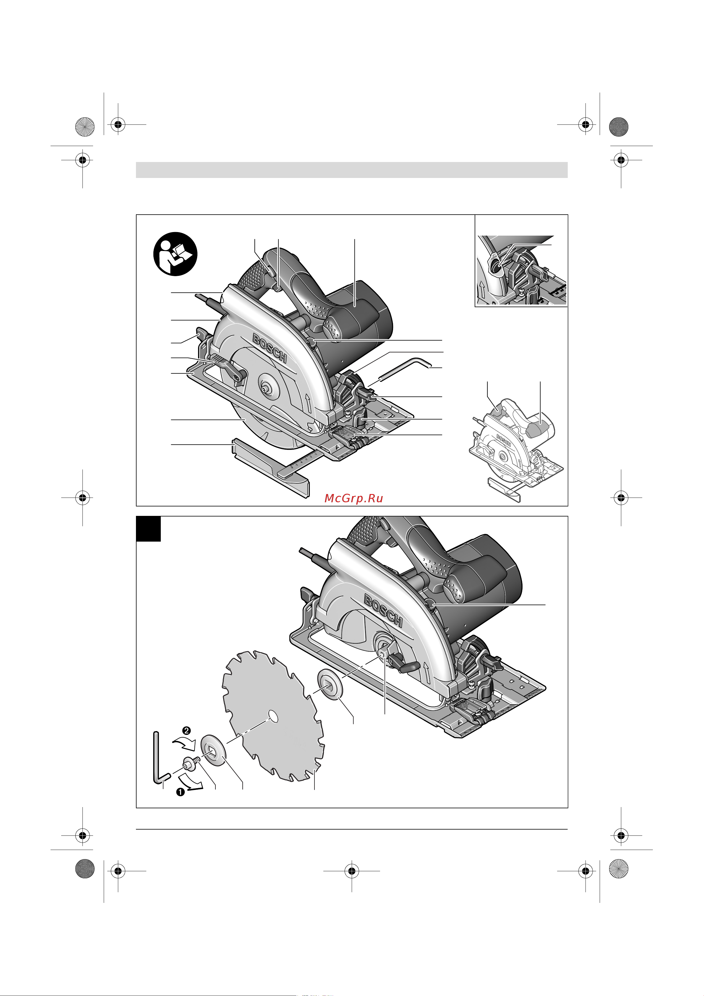 Bosch Пила циркулярная PKS 55 (0603500020) + рюкзак Green (1619G45200) Инструкция по эксплуатации онлайн [3/109] 506742