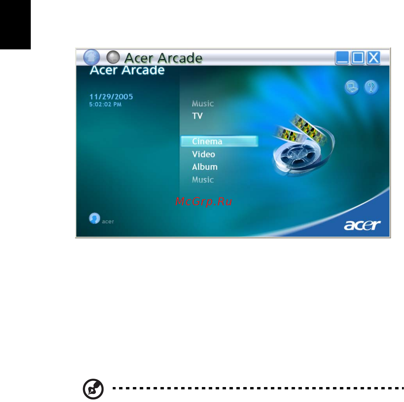 Acer Aspire 5102 AWLMi [60/108] Программа acer arcade