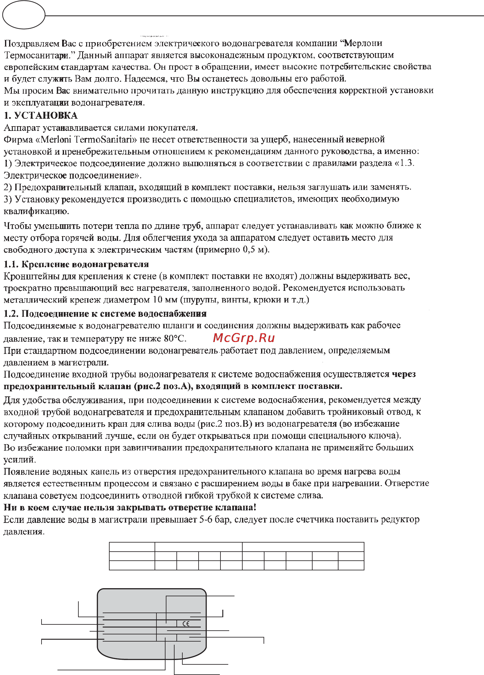 Ariston SG SLIM 65 Инструкция по эксплуатации онлайн [2/8] 125128