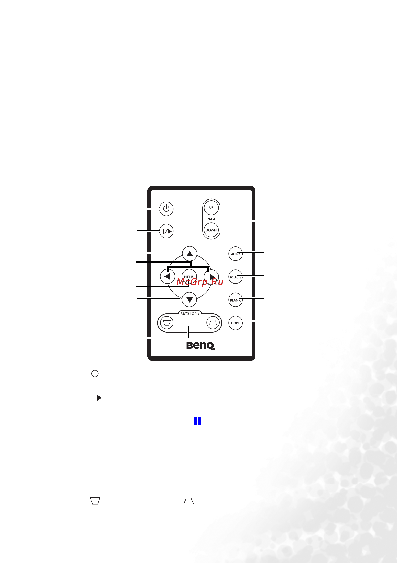 Benq MP610 [15/55] Пульт ду